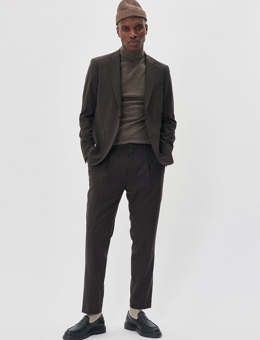 Matinique - MAweller Pleat Pant - Ülikonnapüksid - espresso - 4