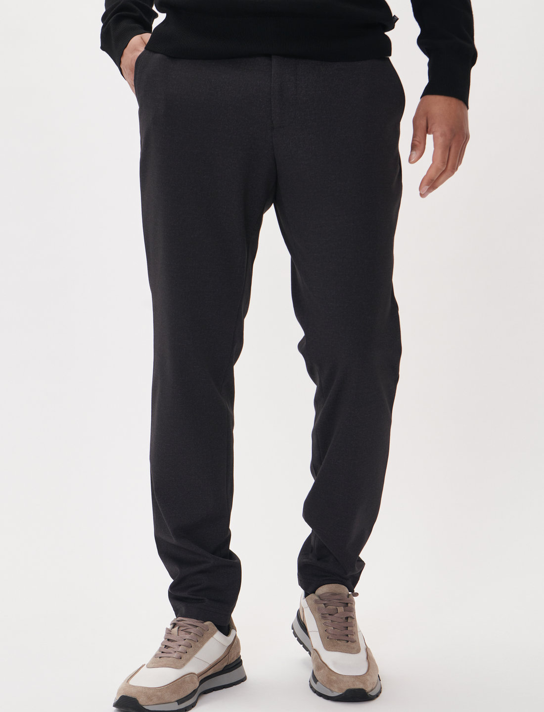 Matinique - MAliam Jersey Pant - vabaaja püksid - dark grey melange - 0