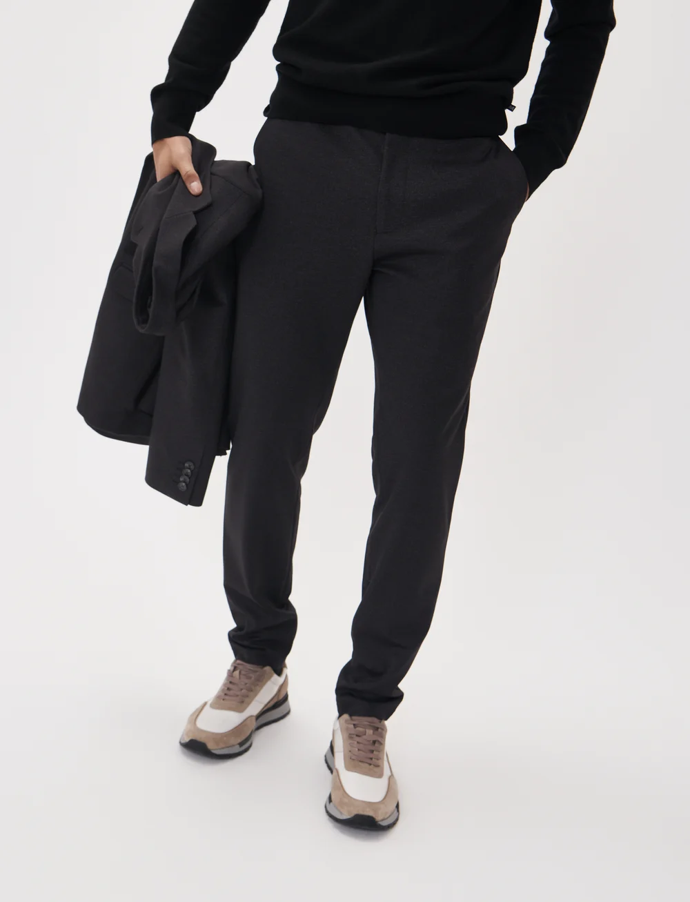 Matinique - MAliam Jersey Pant - vabaaja püksid - dark grey melange - 3