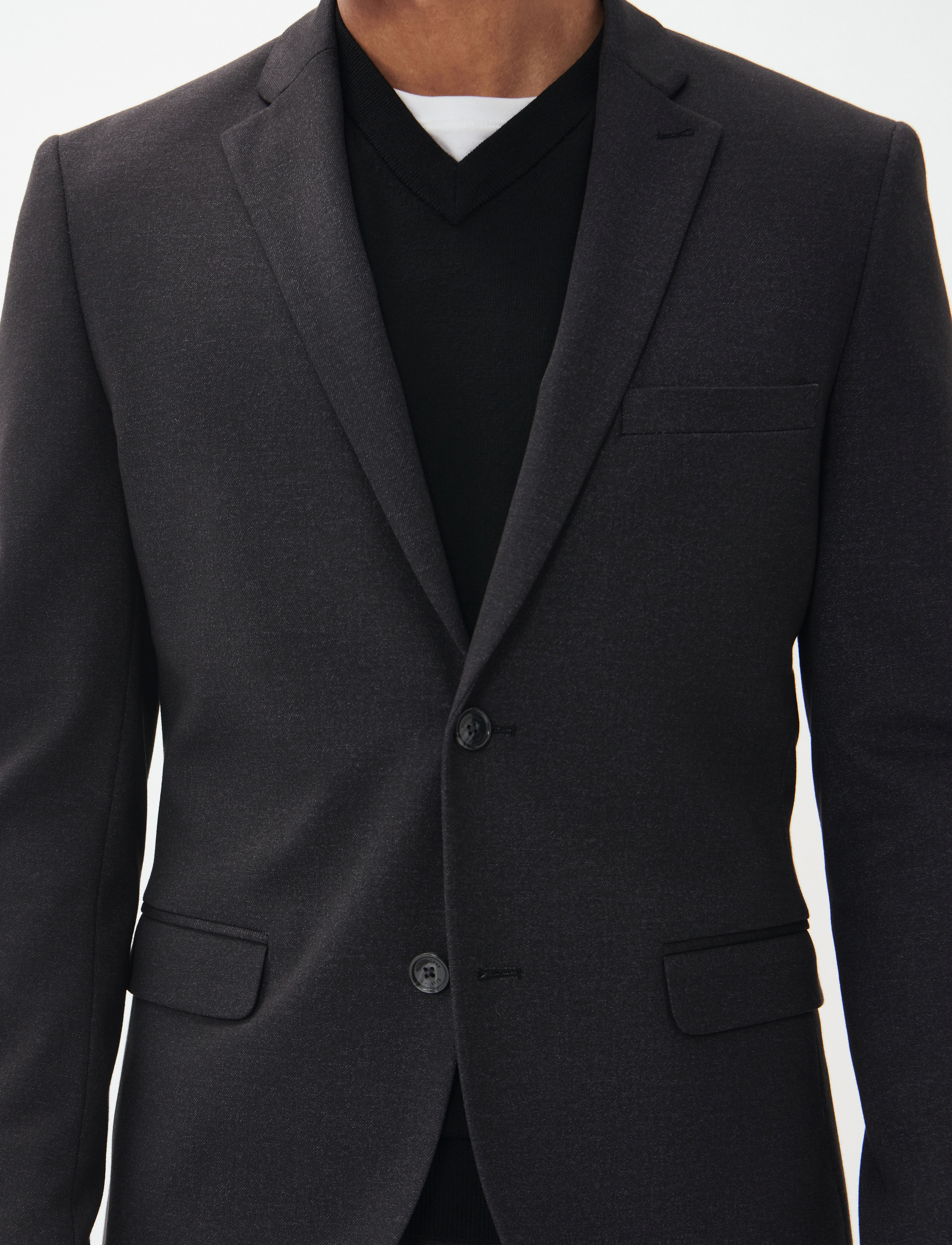 Matinique - MAgeorge Jersey - vienaeiliai švarkai - dark grey melange - 5