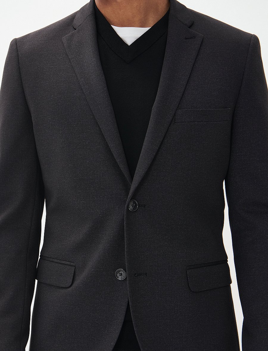 Matinique - MAgeorge Jersey - enkeltradede blazere - dark grey melange - 5