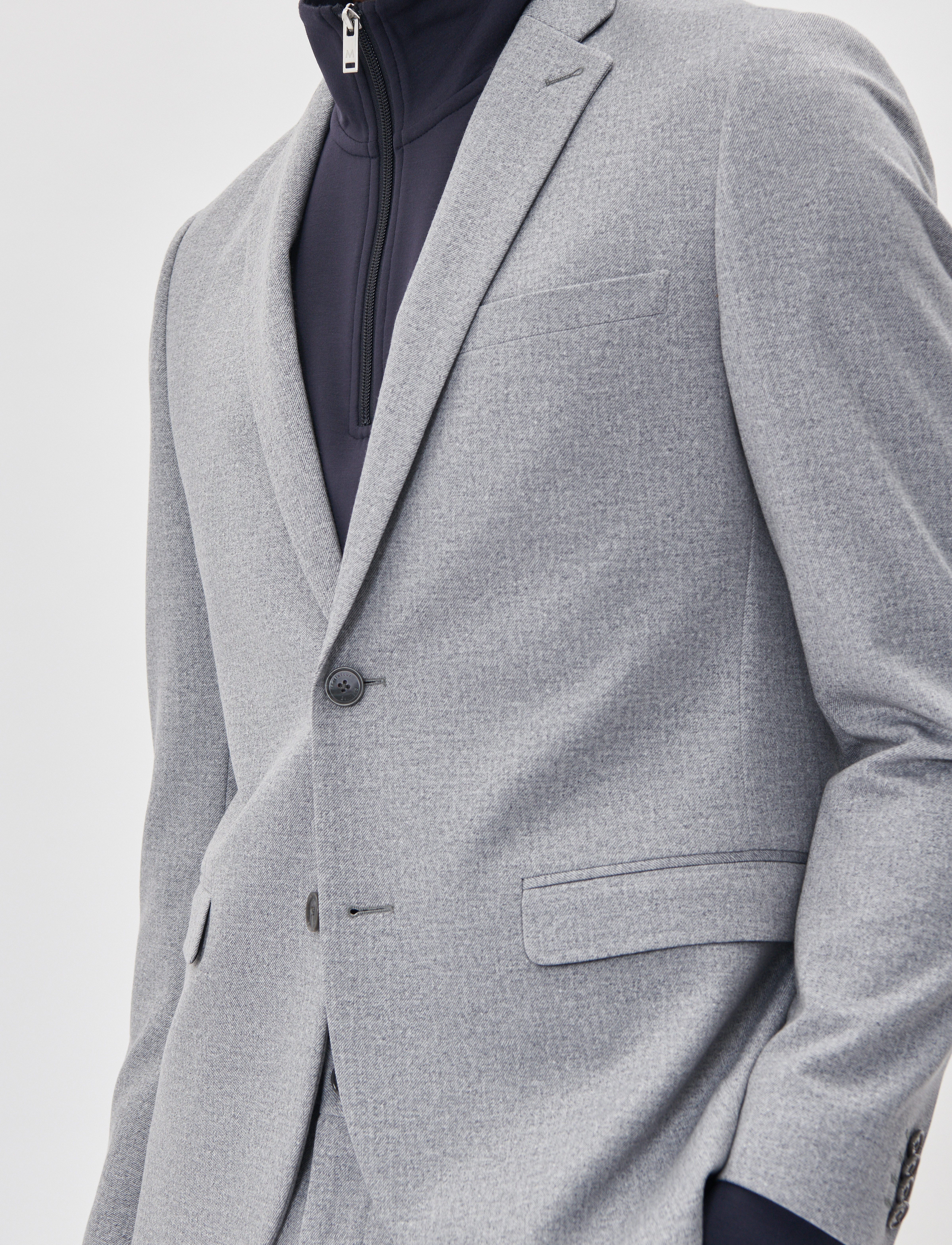 Matinique - MAgeorge Jersey - Ühe rinnatisega pintsakud - medium grey melange - 5
