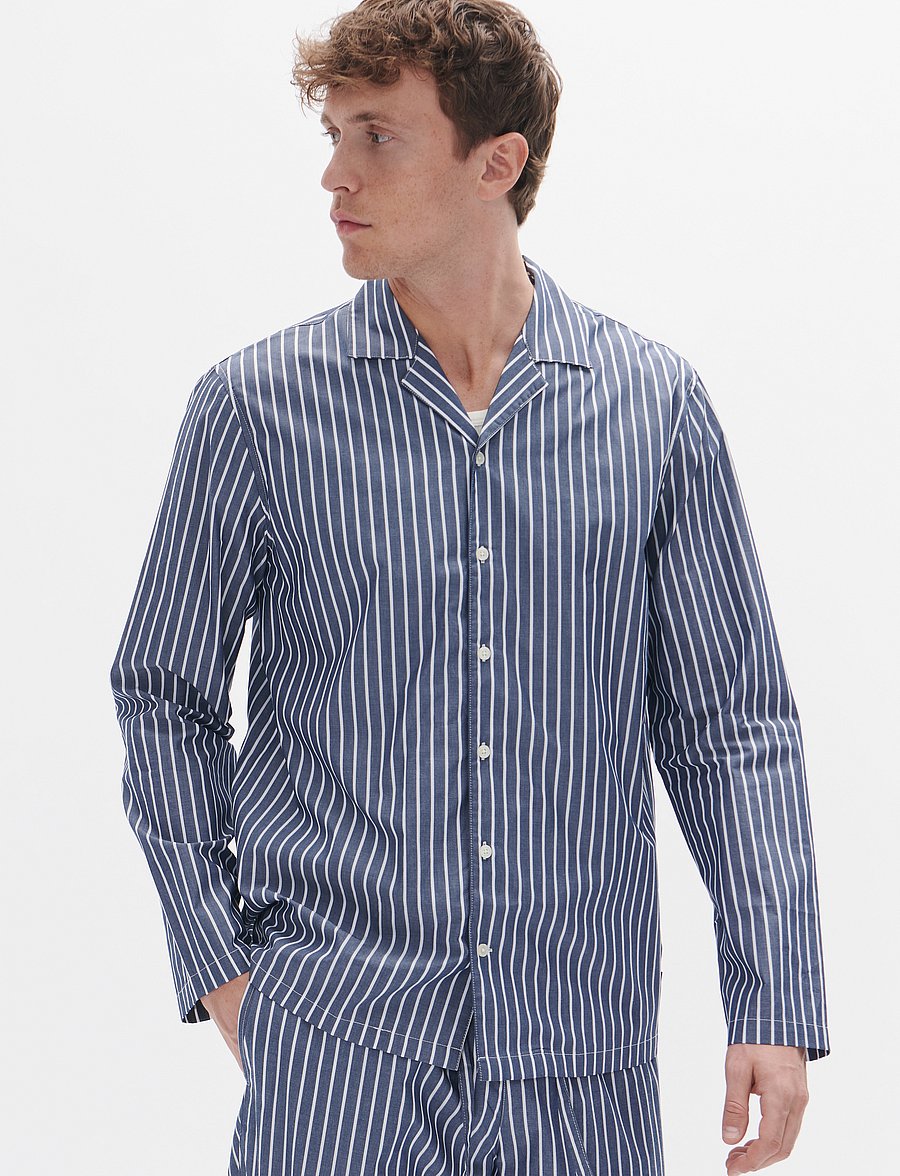 Matinique - MAemerson PJ Long - stribede skjorter - dark navy - 0