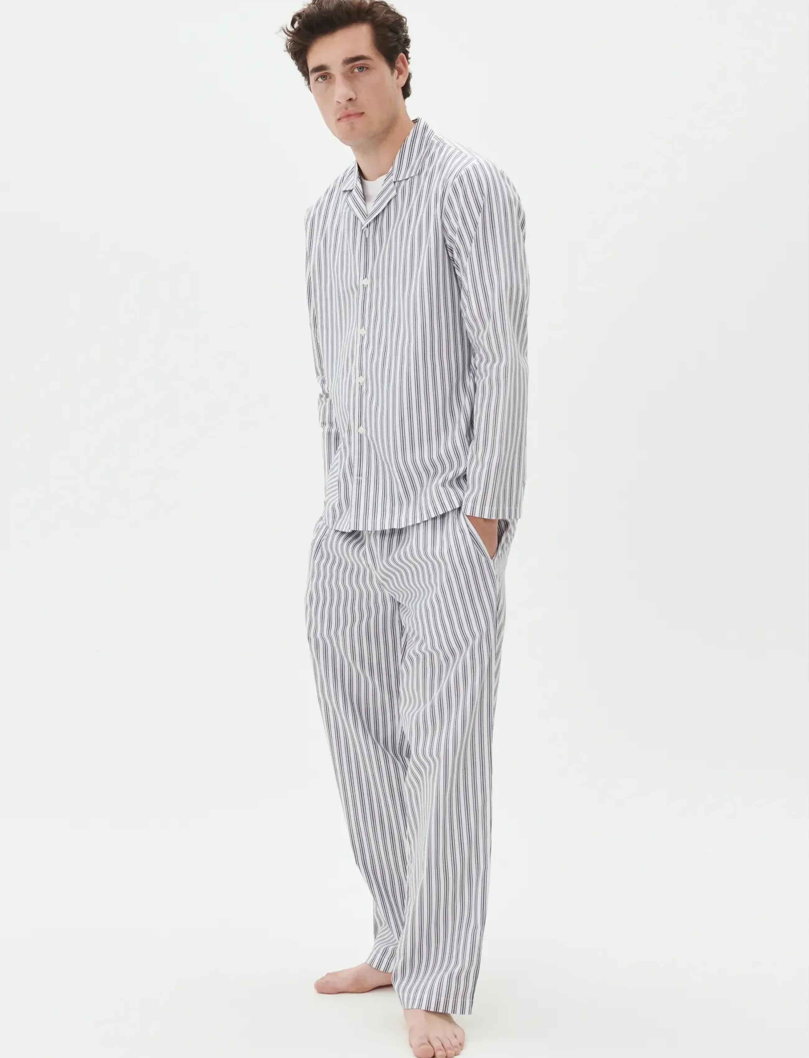 Matinique - MAemerson PJ Long - striped shirts - white - 3