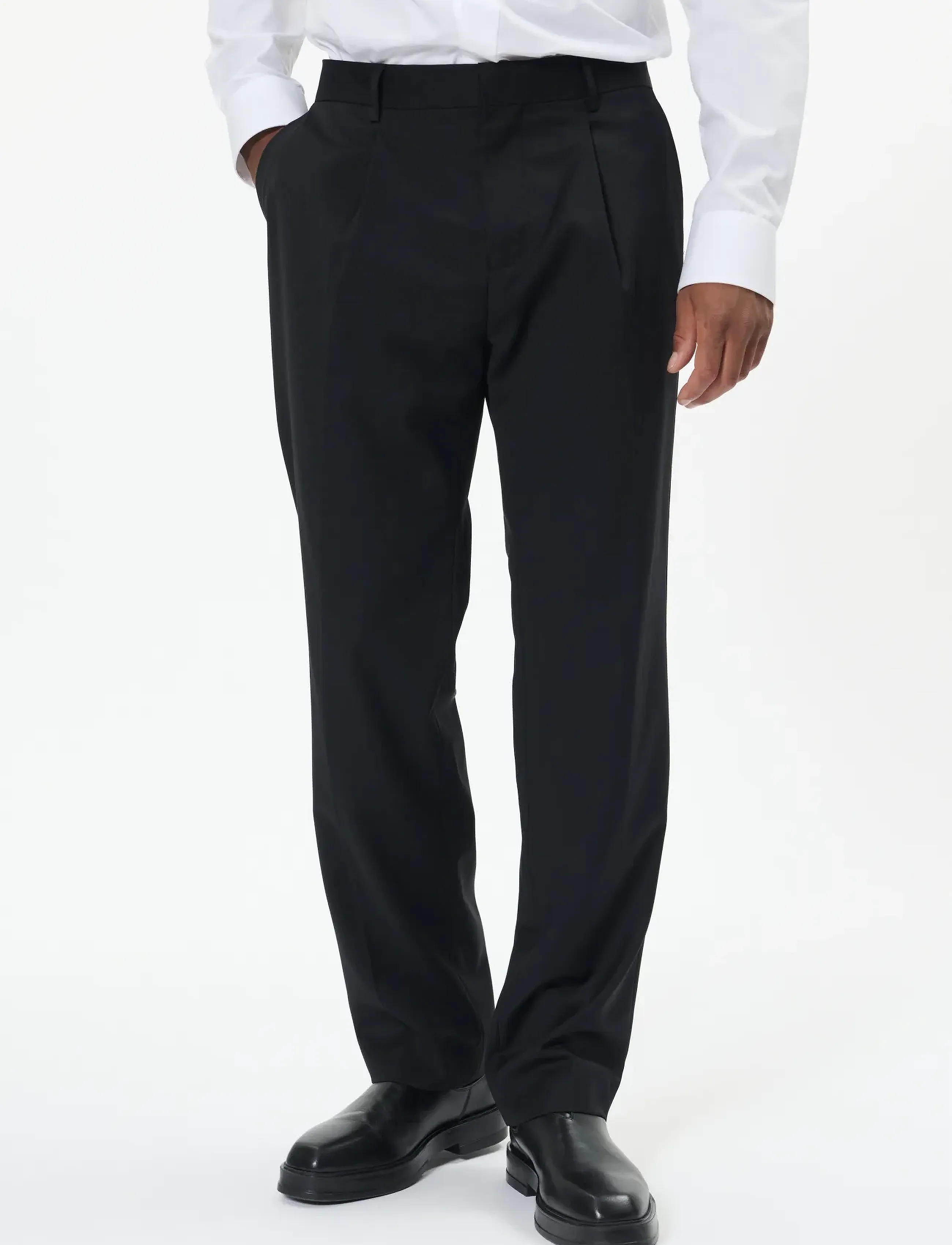 Matinique MAweller Tux Pleat Pant - Habitbukser - BLACK / black