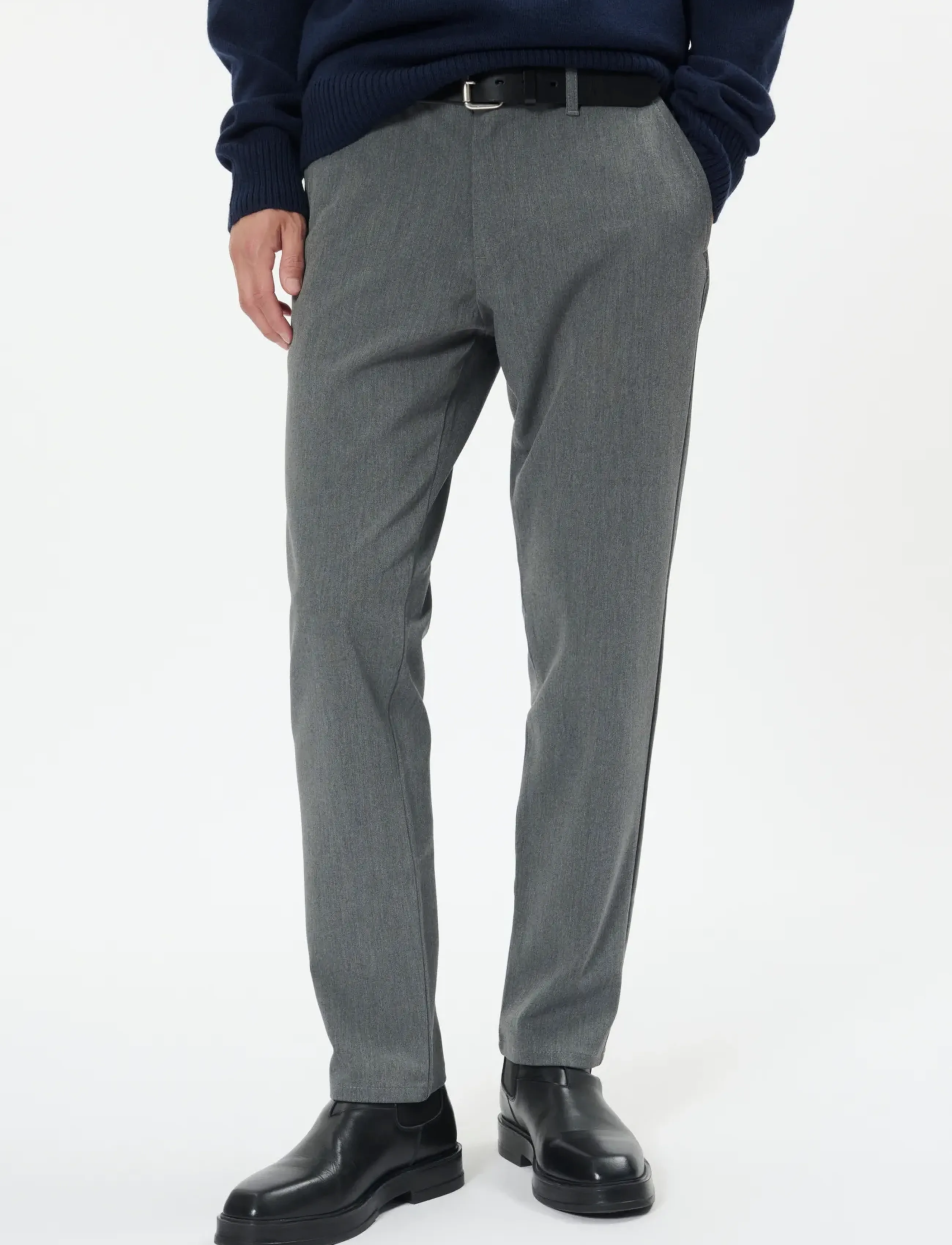 Matinique MAPristu - Casual trousers - MEDIUM GREY MELANGE / grey