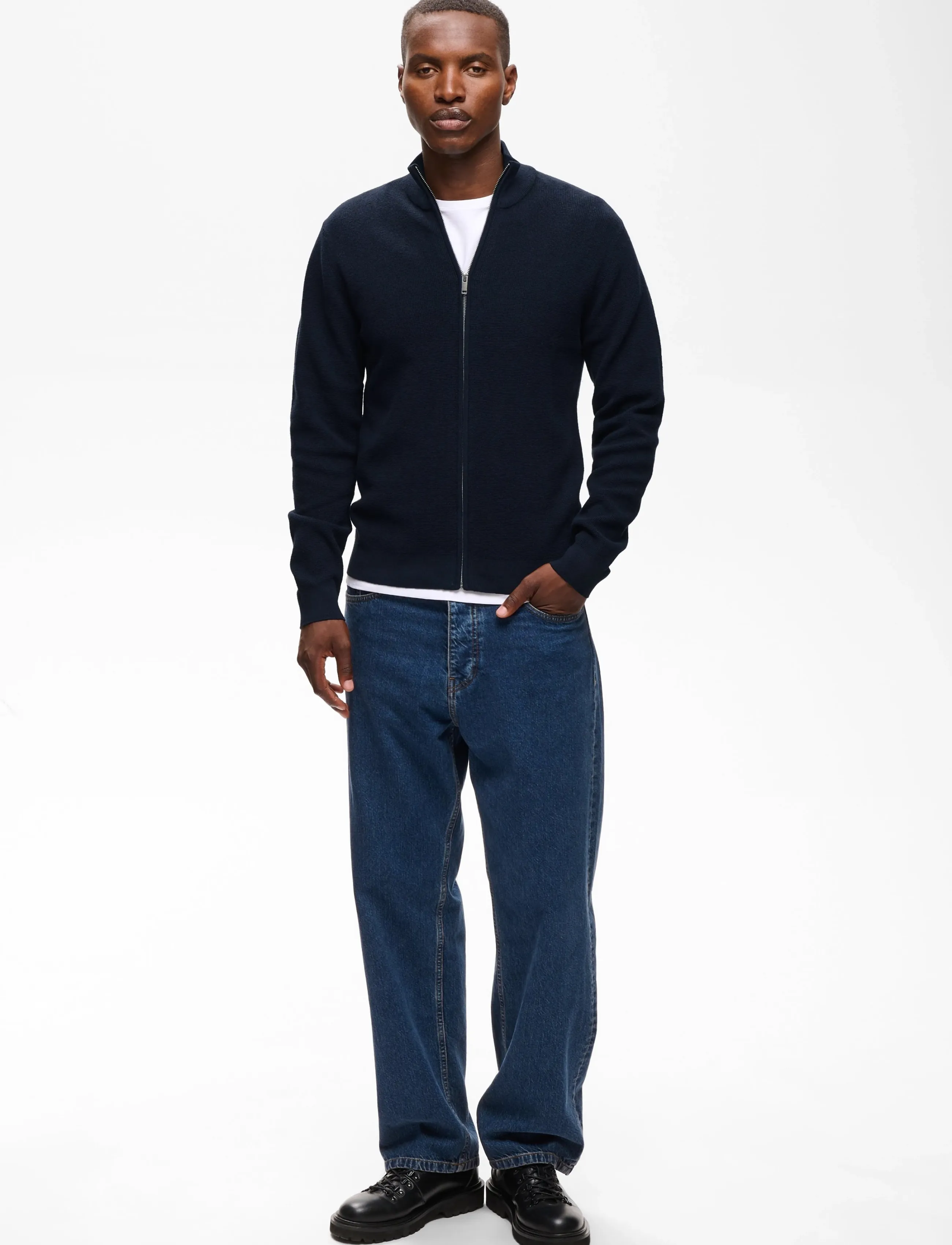 Matinique - MAlagoon Cardigan - pullover mit durchgehendem reißverschluss - dark navy melange - 0