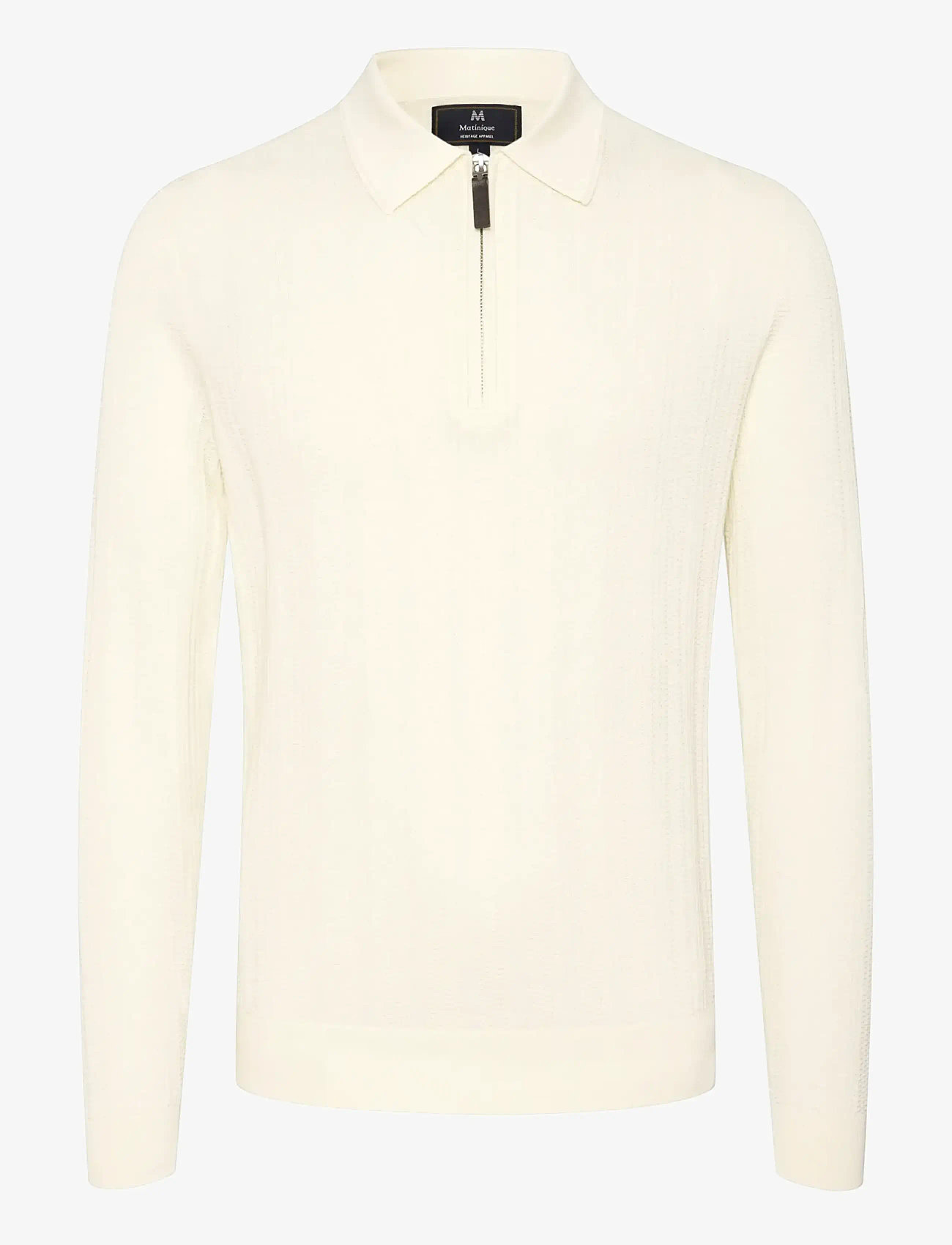 Matinique - MAklint Z Heritage - poloer i strik med lange ærmer - off white - 1