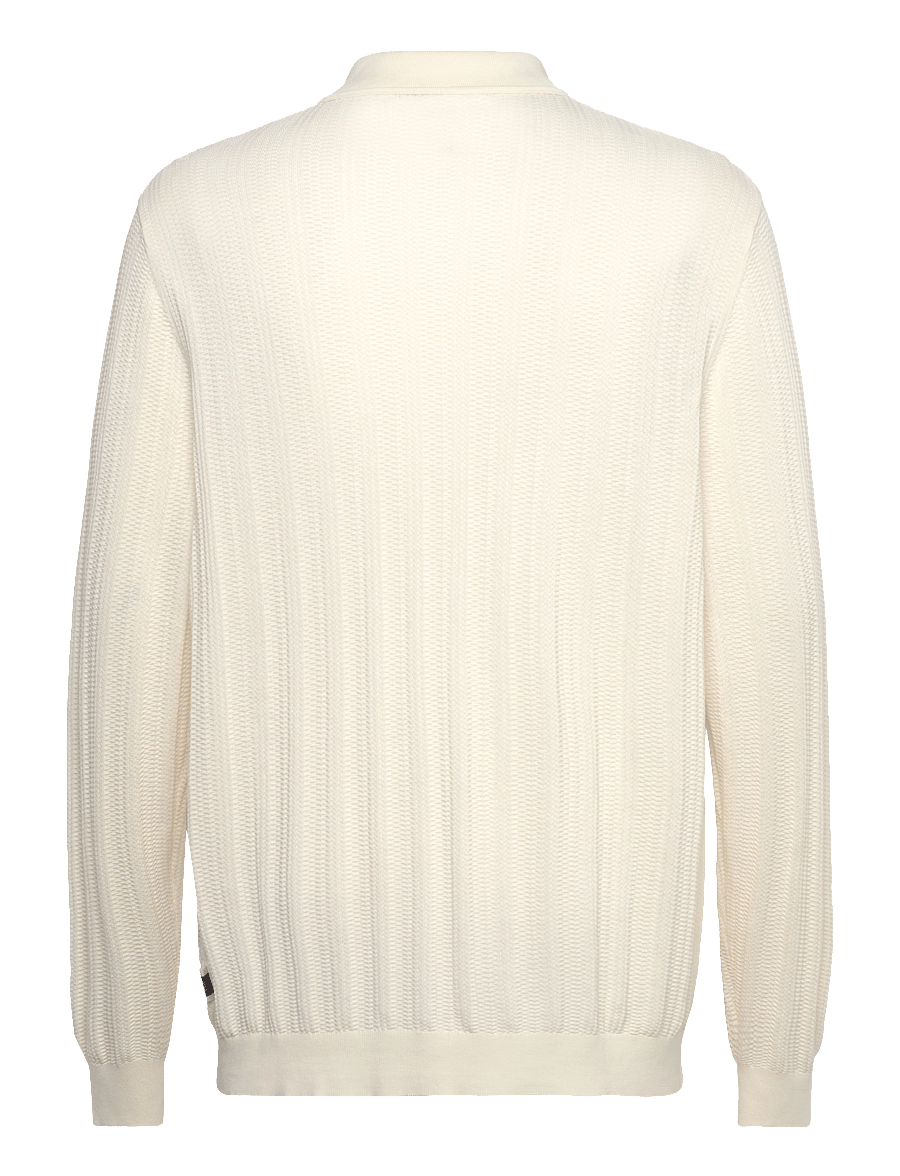 Matinique - MAklint Z Heritage - langärmelige gestrickte polohemden - off white - 2