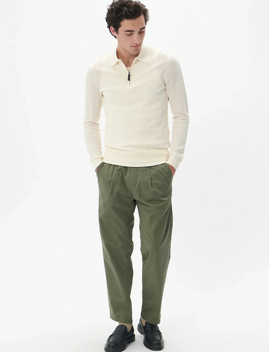 Matinique - MAklint Z Heritage - langärmelige gestrickte polohemden - off white - 3
