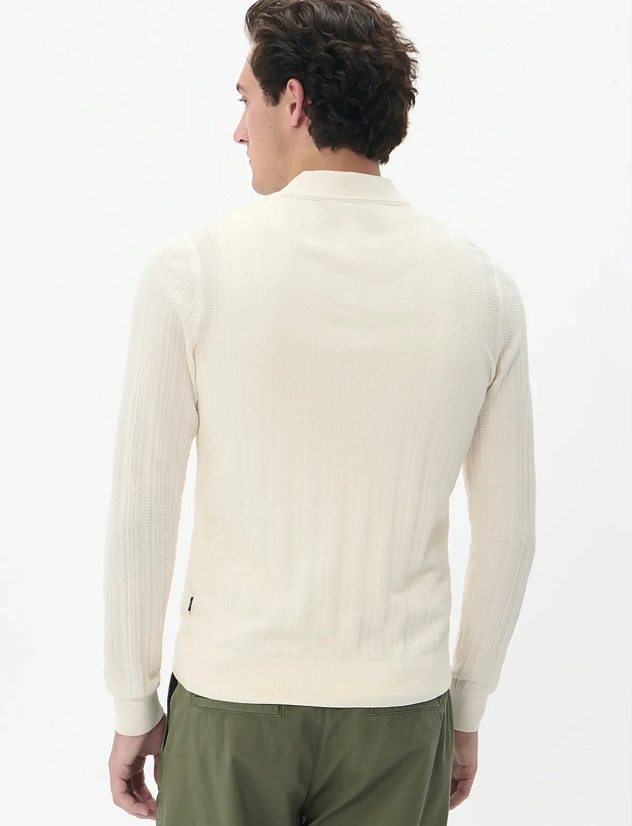 Matinique - MAklint Z Heritage - langärmelige gestrickte polohemden - off white - 4