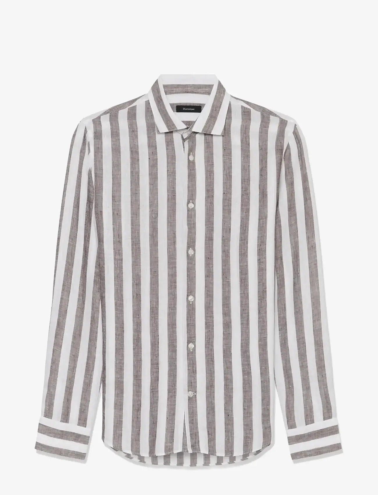 Matinique - MAmarc short - stribede skjorter - chocolate brown - 1