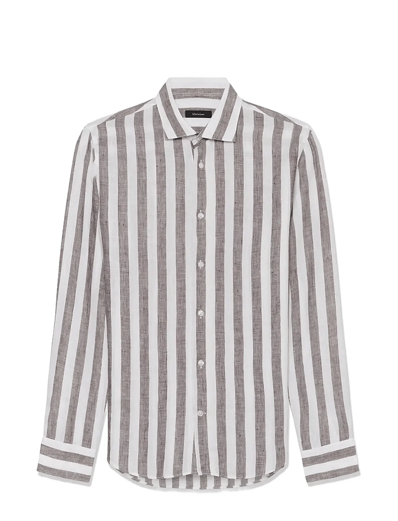 Matinique - MAmarc short - stribede skjorter - chocolate brown - 1