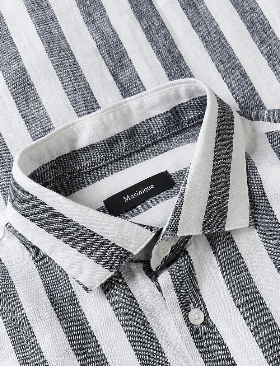 Matinique - MAmarc short - striped shirts - dark navy - 5