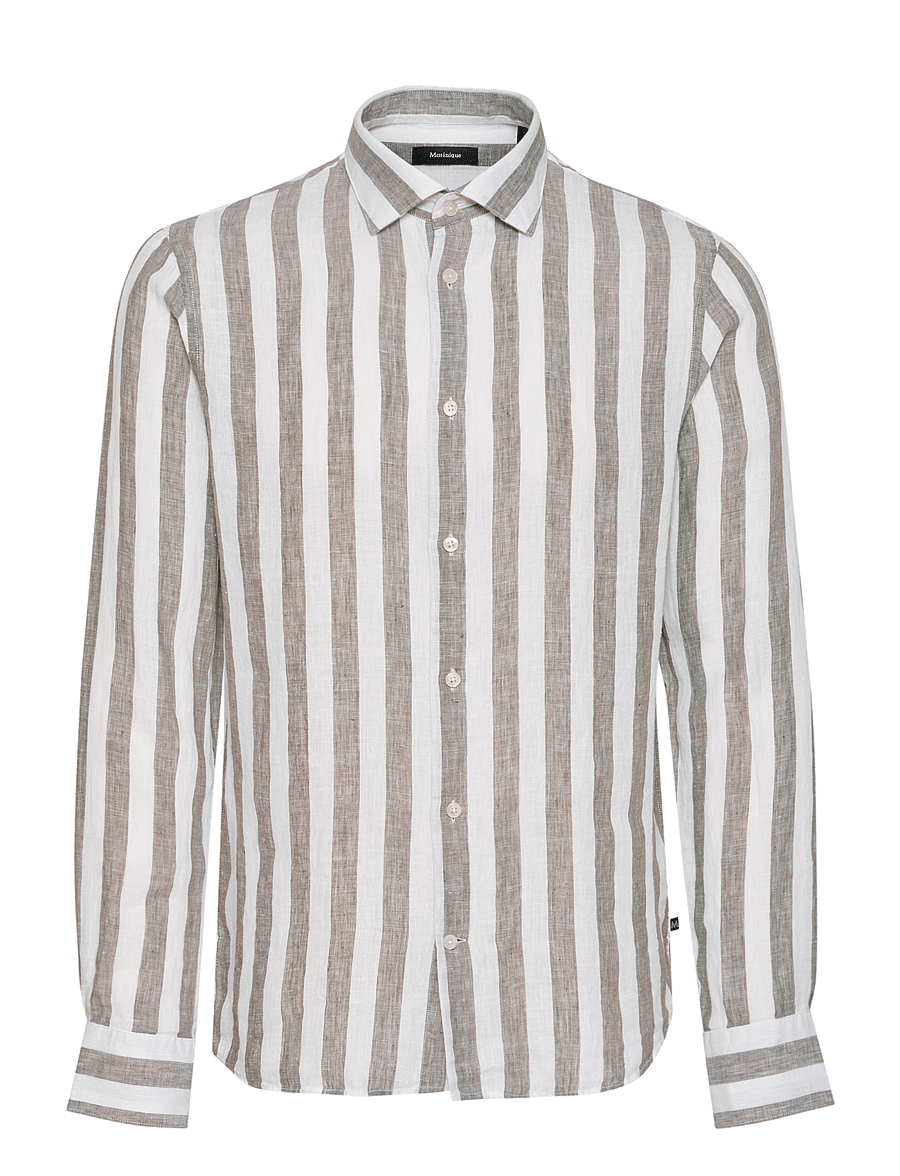 Matinique - MAmarc short - striped shirts - walnut - 1