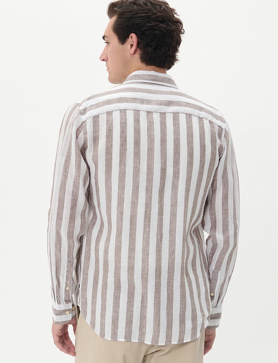 Matinique - MAmarc short - striped shirts - walnut - 2