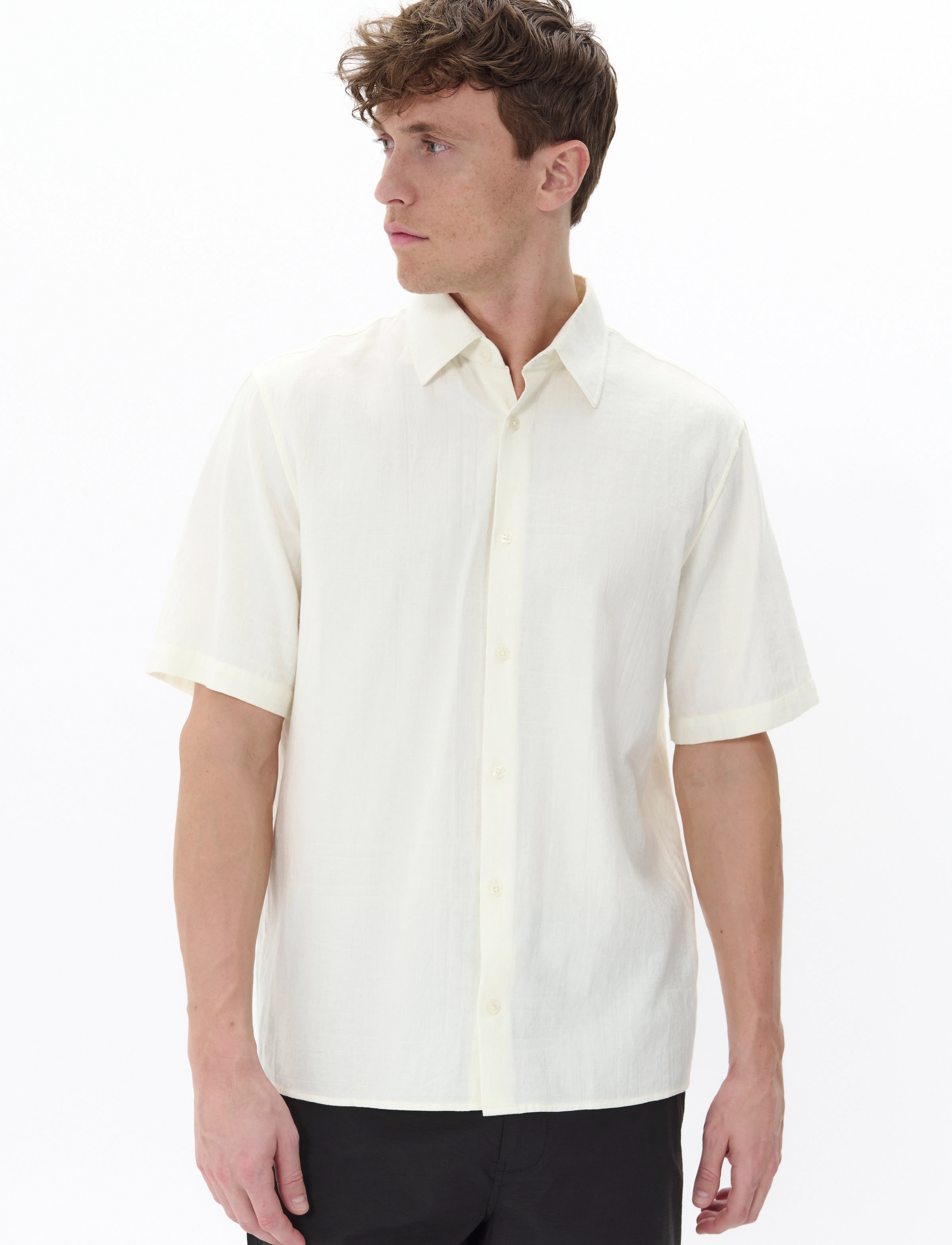 Matinique Maklampo Ss, L, White, Skjorter > Kortærmede Shirts, Herre