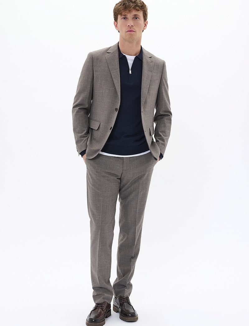 Matinique - MAlas - linased ülikonnapüksid - walnut melange - 2