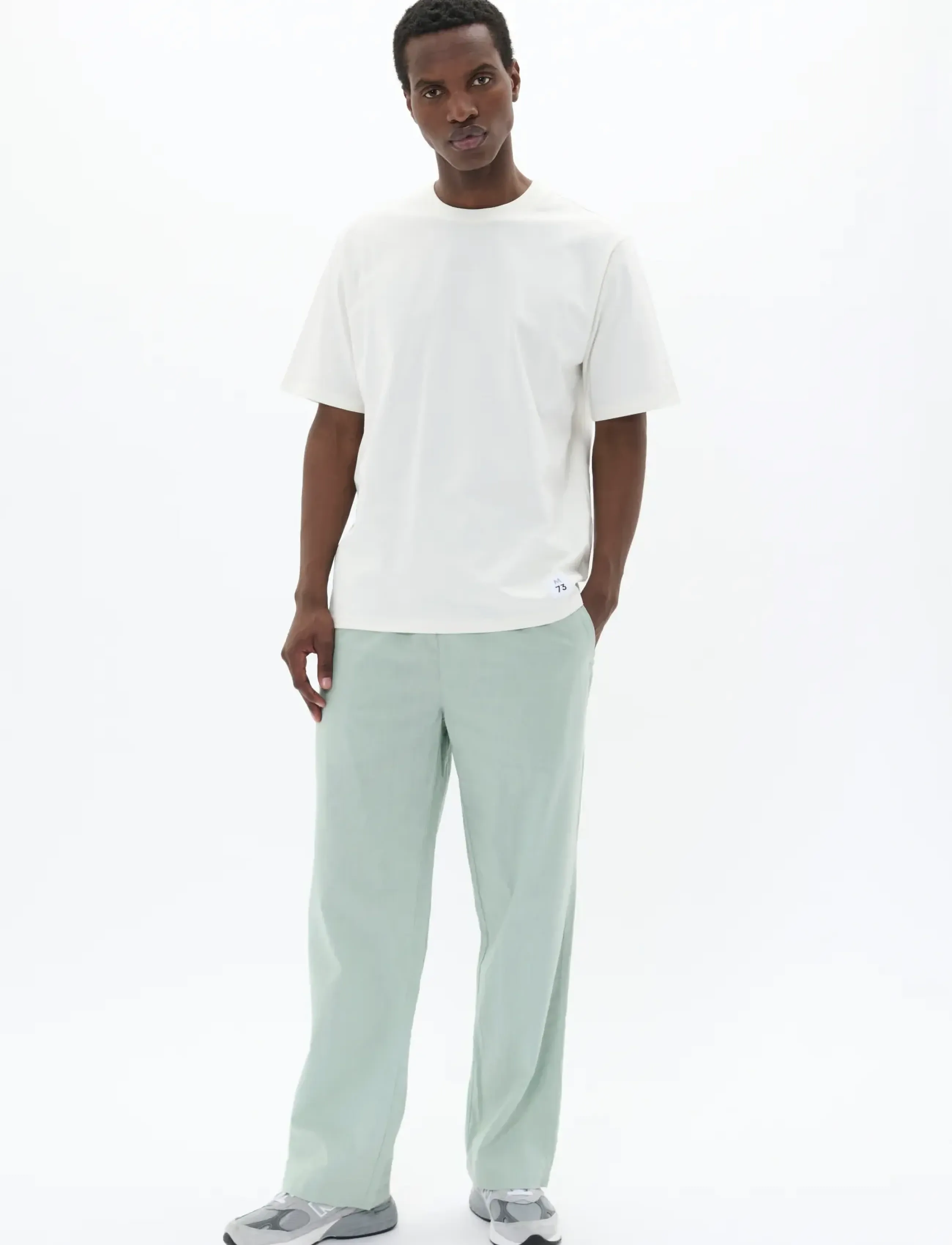Matinique - MABarton Wide pants - lininės kelnės - aqua gray - 2