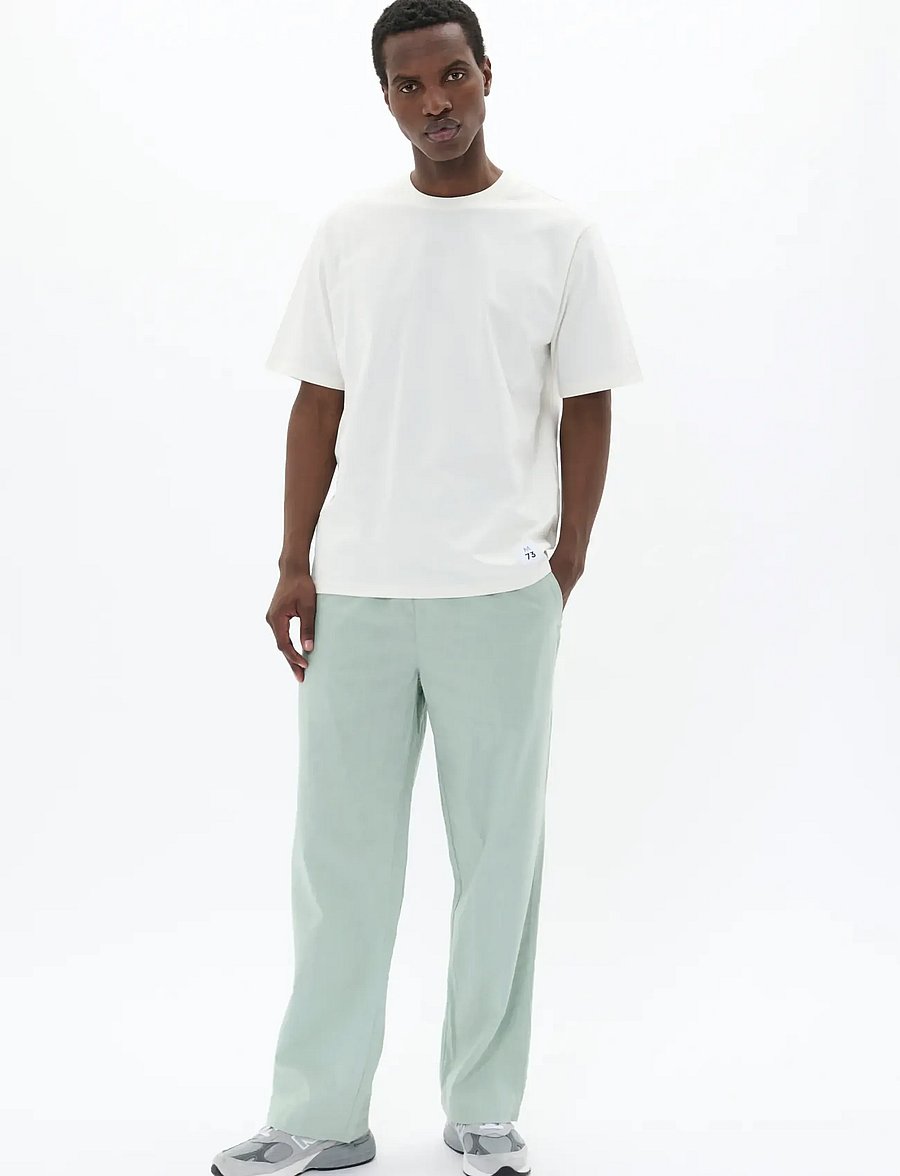 Matinique - MABarton Wide pants - hørbukser - aqua gray - 2