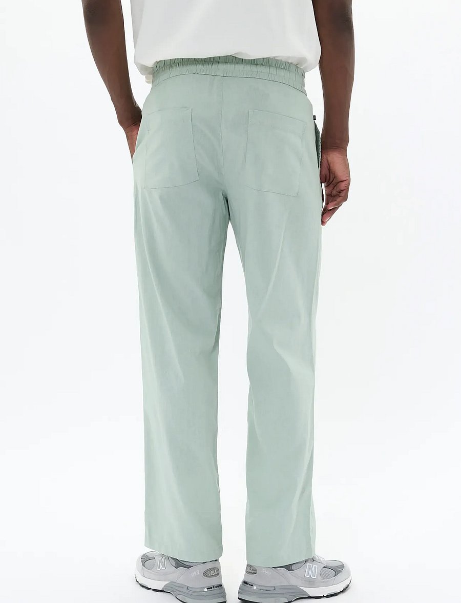 Matinique - MABarton Wide pants - hørbukser - aqua gray - 3
