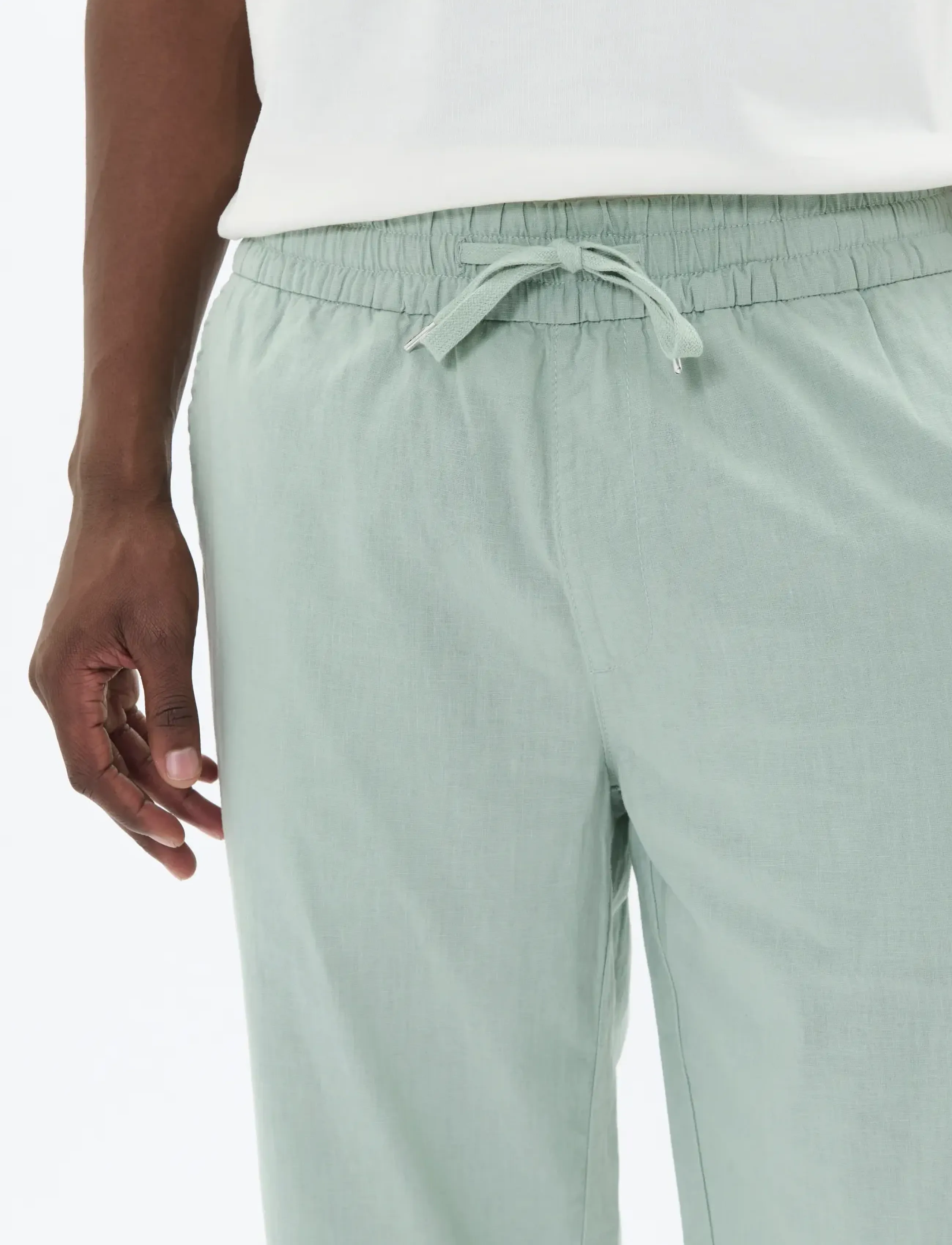 Matinique - MABarton Wide pants - lininės kelnės - aqua gray - 4