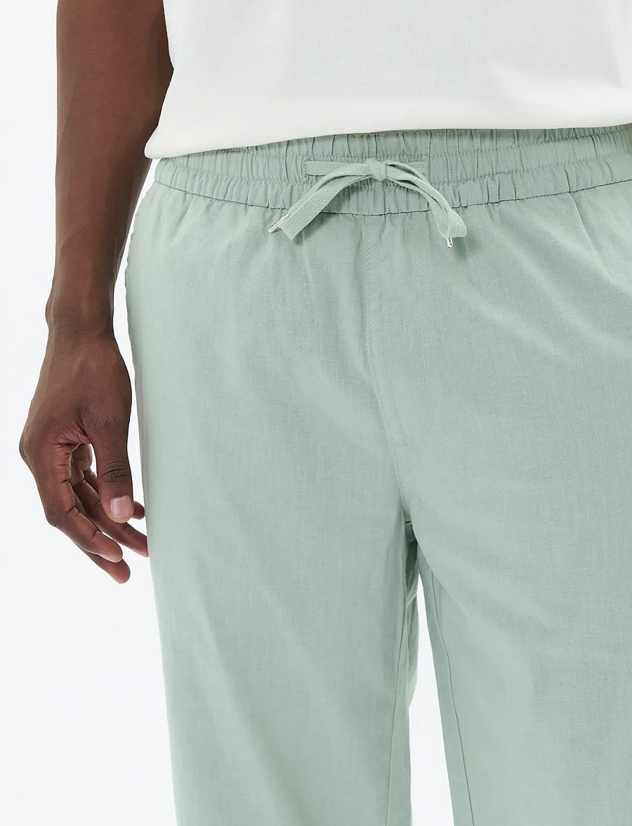 Matinique - MABarton Wide pants - hørbukser - aqua gray - 4
