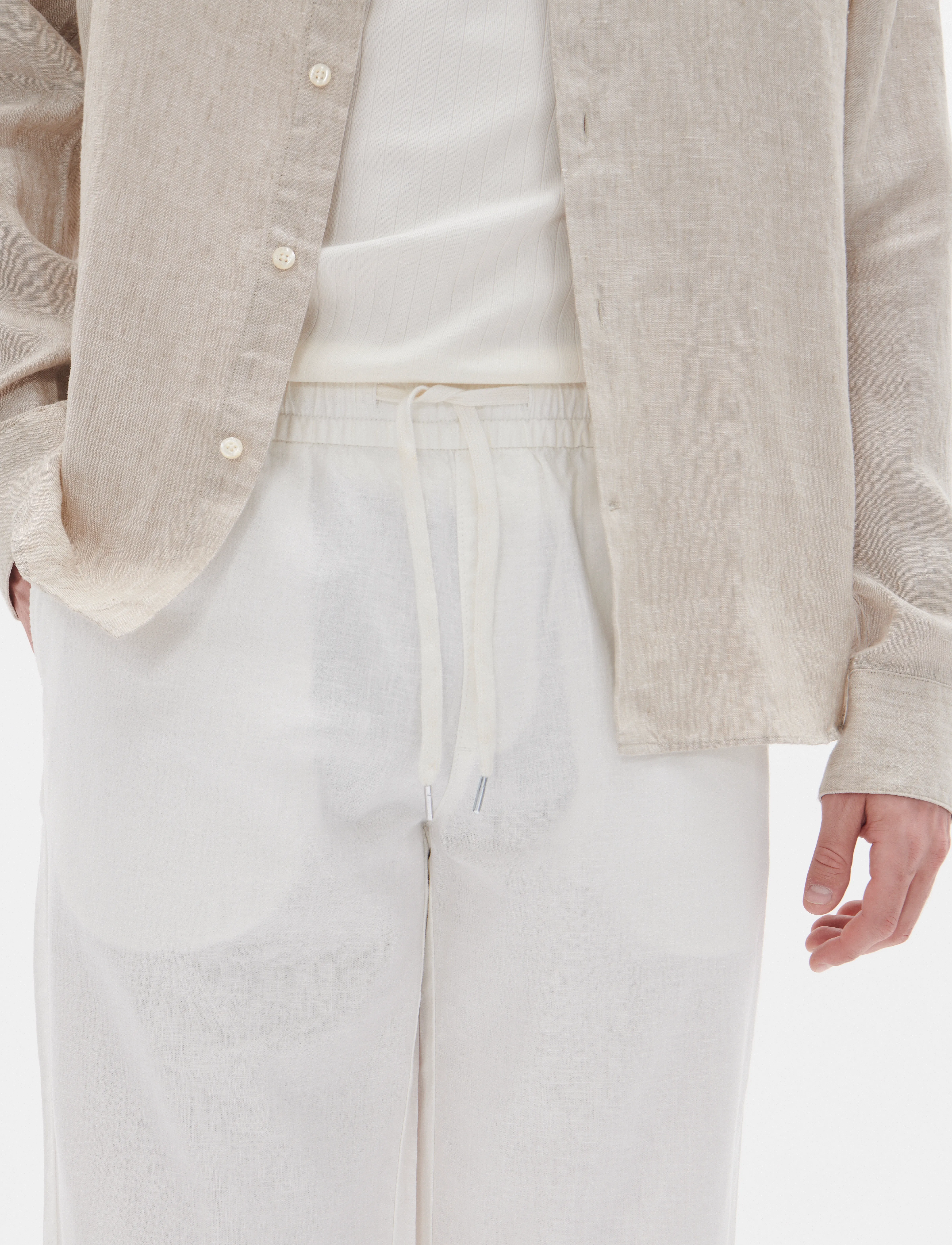 Matinique - MABarton Wide pants - hørbukser - broken white - 5