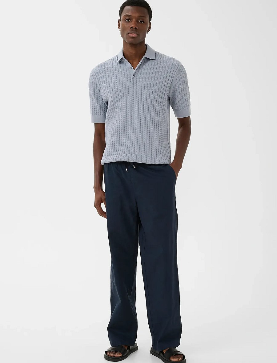 Matinique - MABarton Wide pants - leinenhosen - dark navy - 2
