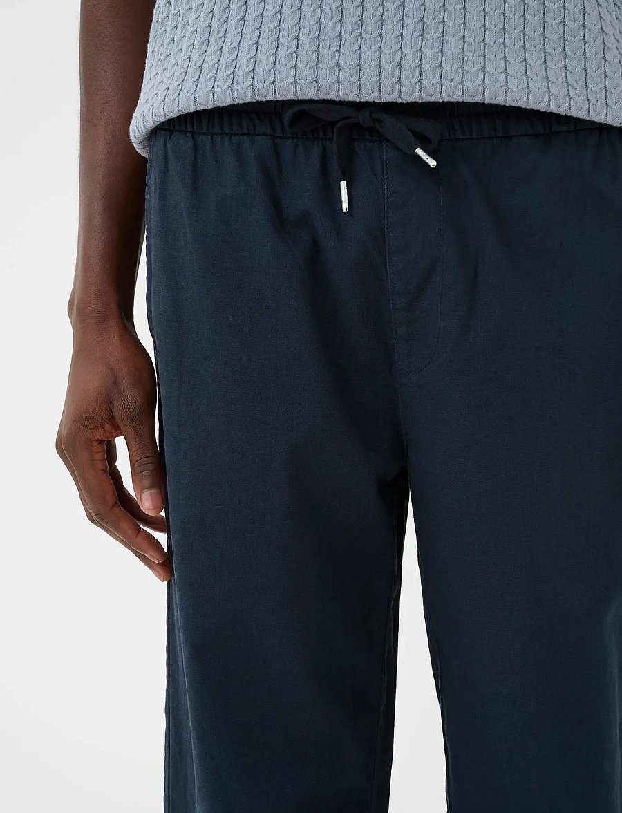 Matinique - MABarton Wide pants - leinenhosen - dark navy - 4