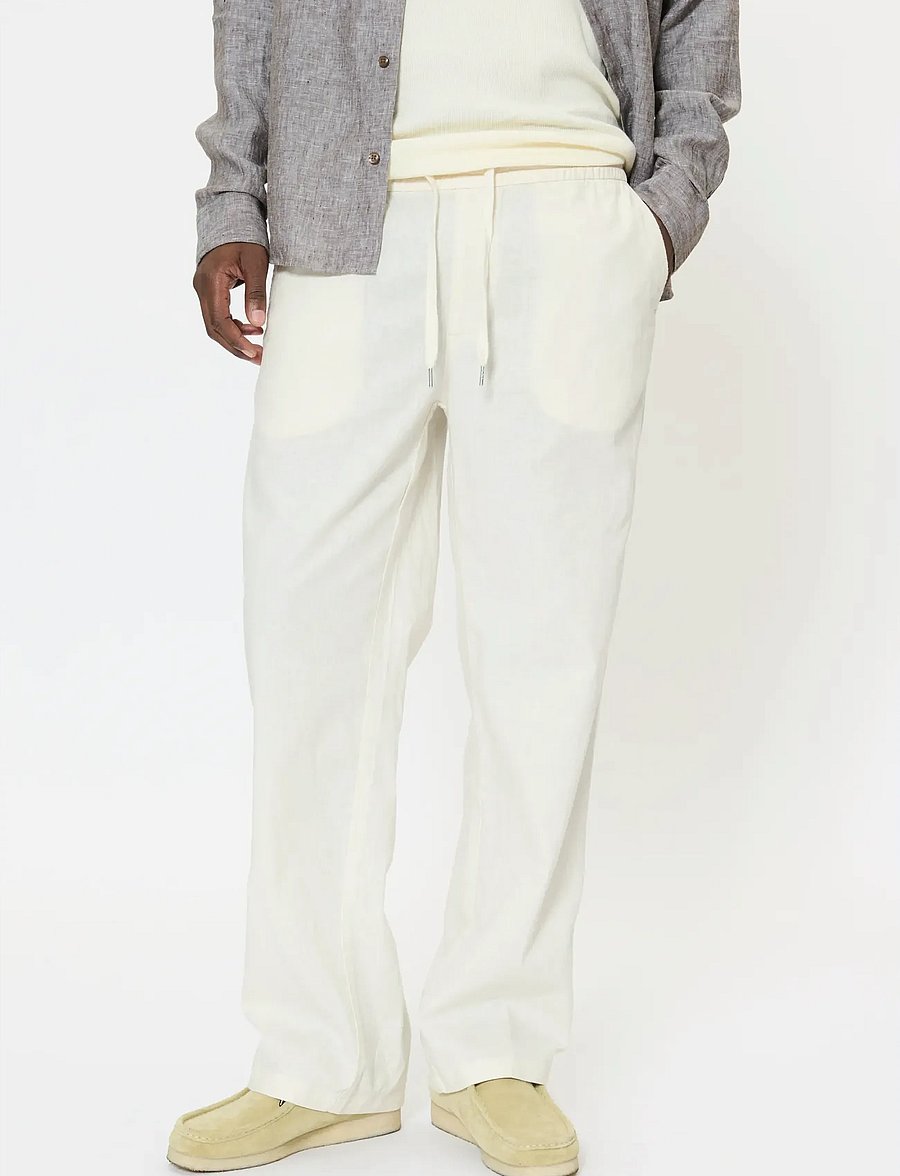 Matinique - MABarton Wide pants - linen trousers - eggnog - 0