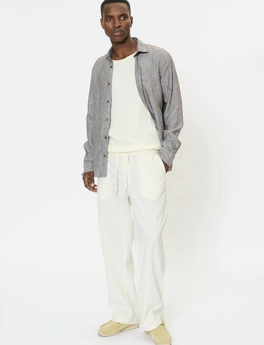 Matinique - MABarton Wide pants - linen trousers - eggnog - 2