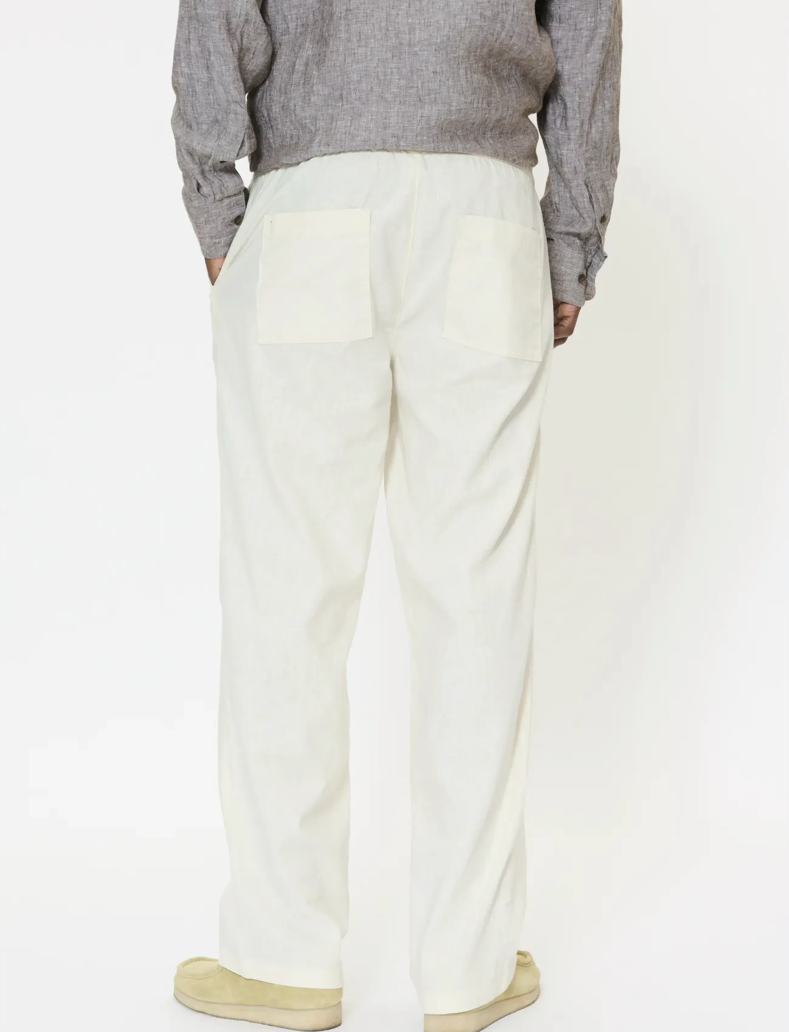 Matinique - MABarton Wide pants - hørbukser - eggnog - 3