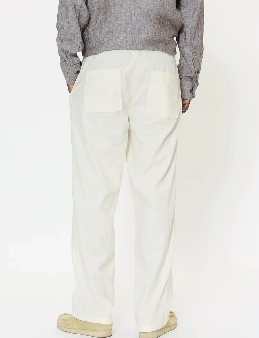 Matinique - MABarton Wide pants - linen trousers - eggnog - 3