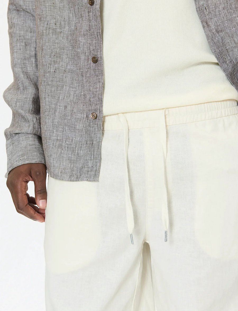 Matinique - MABarton Wide pants - linen trousers - eggnog - 4