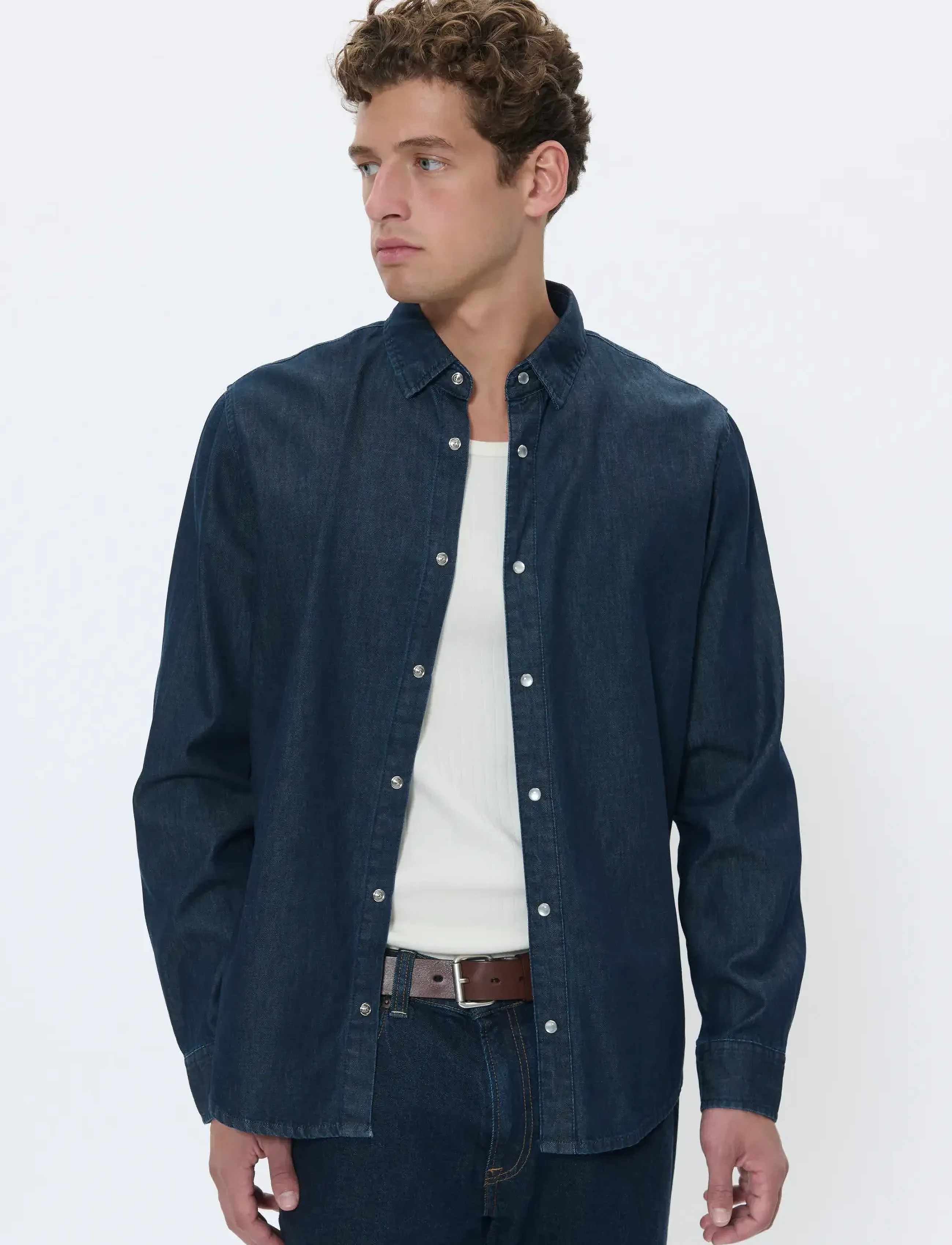 Matinique - MAChristaldo - formelle hemden - dark washed denim - 0