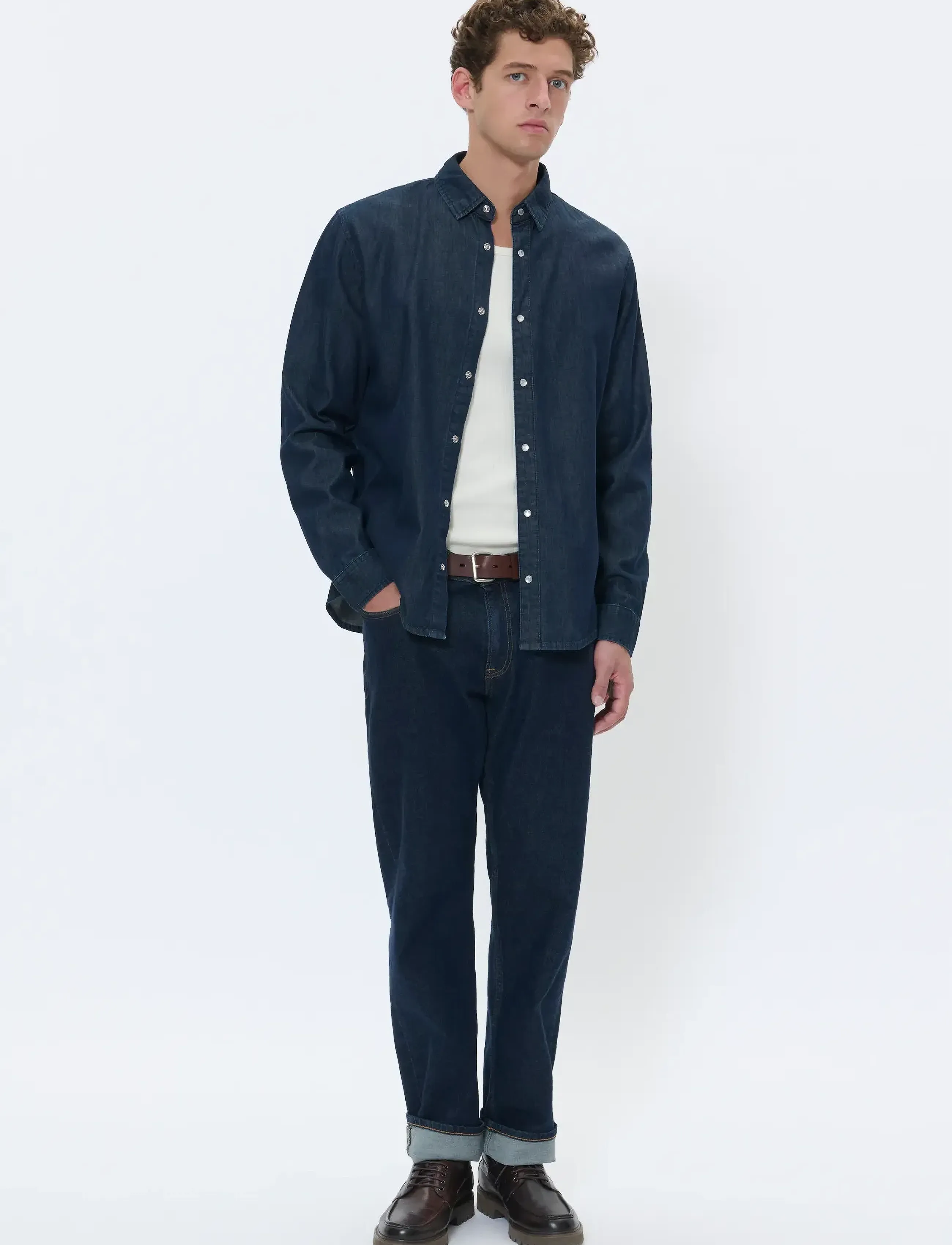 Matinique - MAChristaldo - formelle hemden - dark washed denim - 3