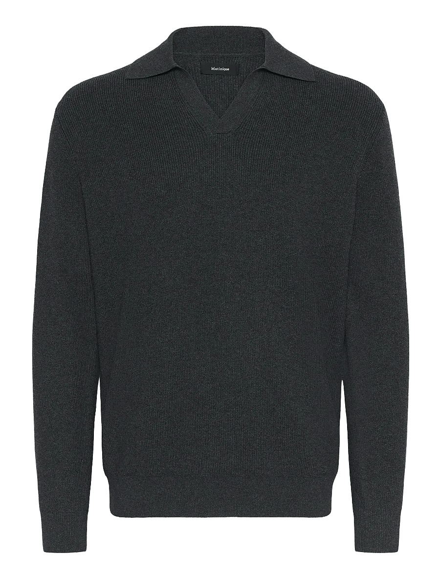 Matinique - MAkollo - v-ausschnitt - dark grey melange - 3