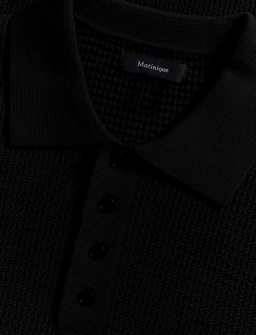 Matinique - MAkerone - langärmelige strick-polohemden - black - 5