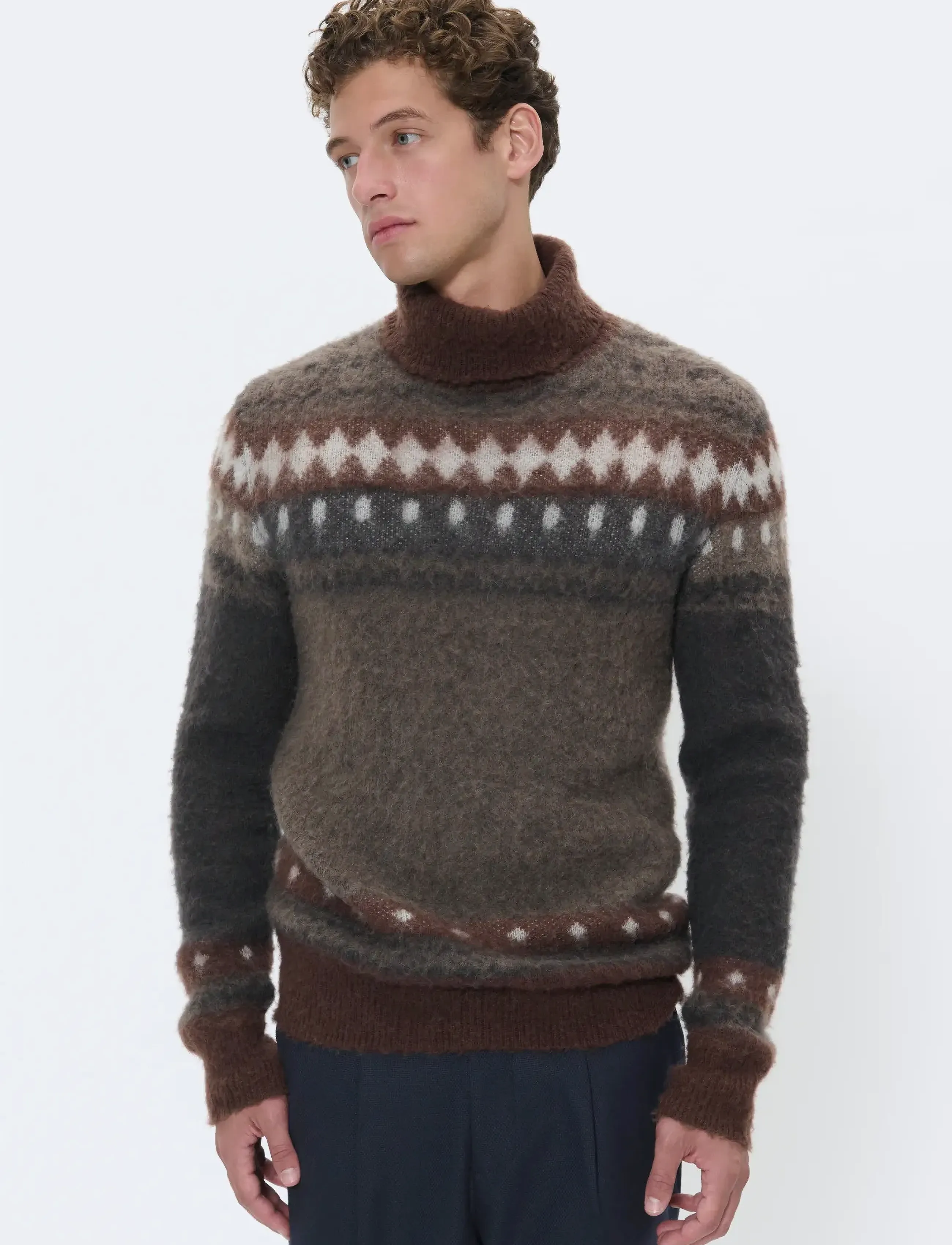 Matinique Maroll Pattern, L, Brown, Strik > Rullekraves, Herre