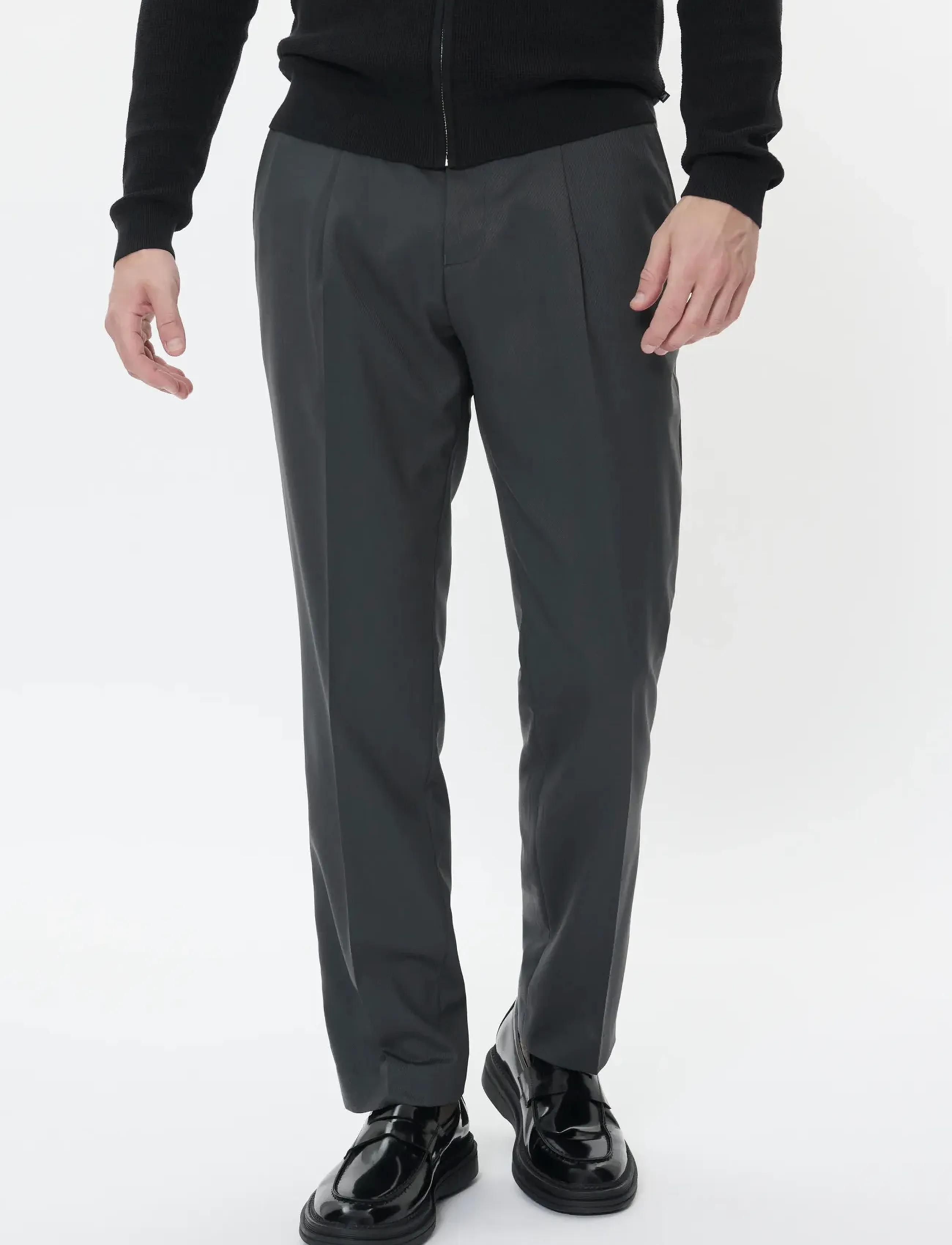 Matinique MAweller Pleat Pant - Habitbukser - BLACK OYSTER / grey