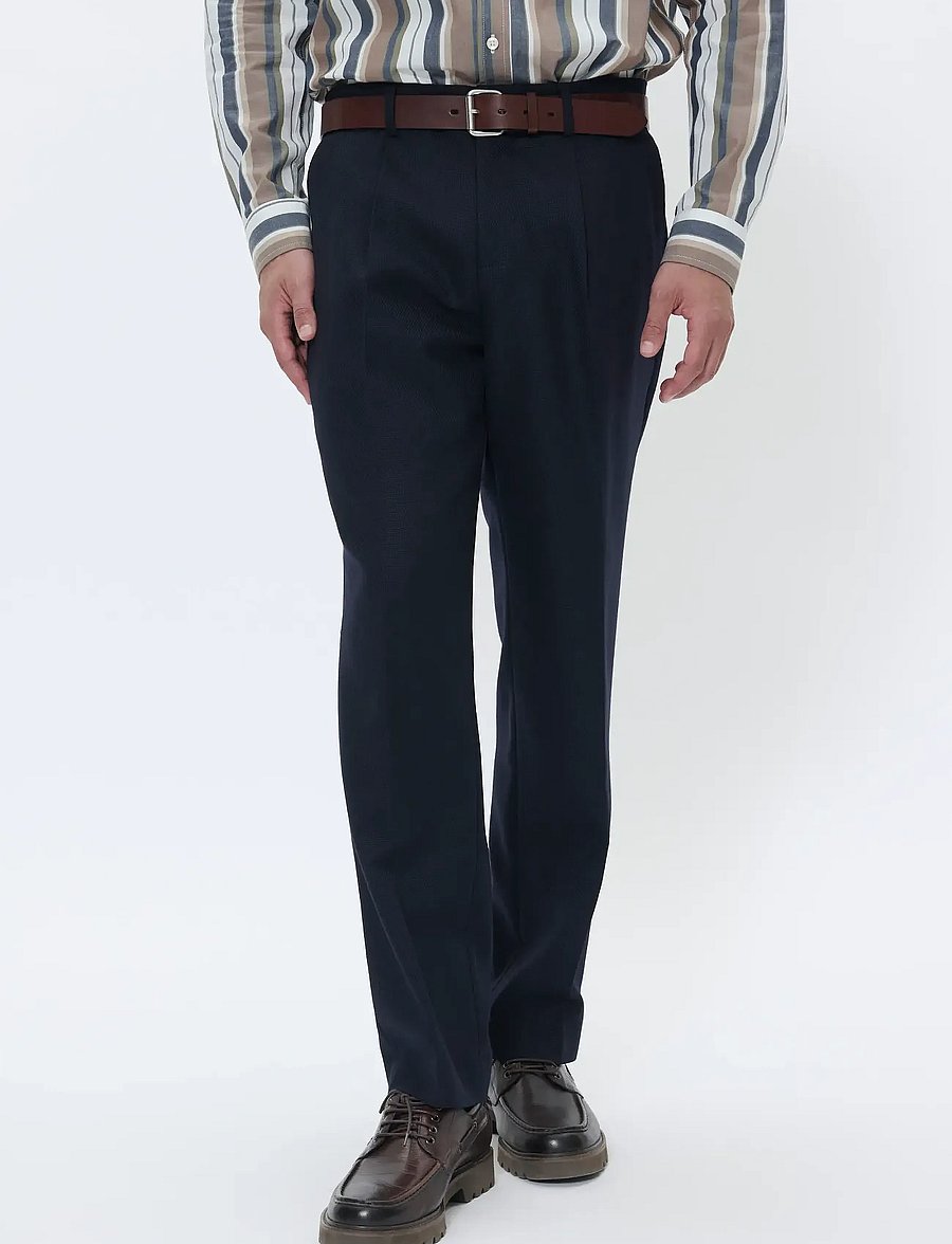 Matinique - MAweller Pleat Pant - puvunhousut - dark navy - 0