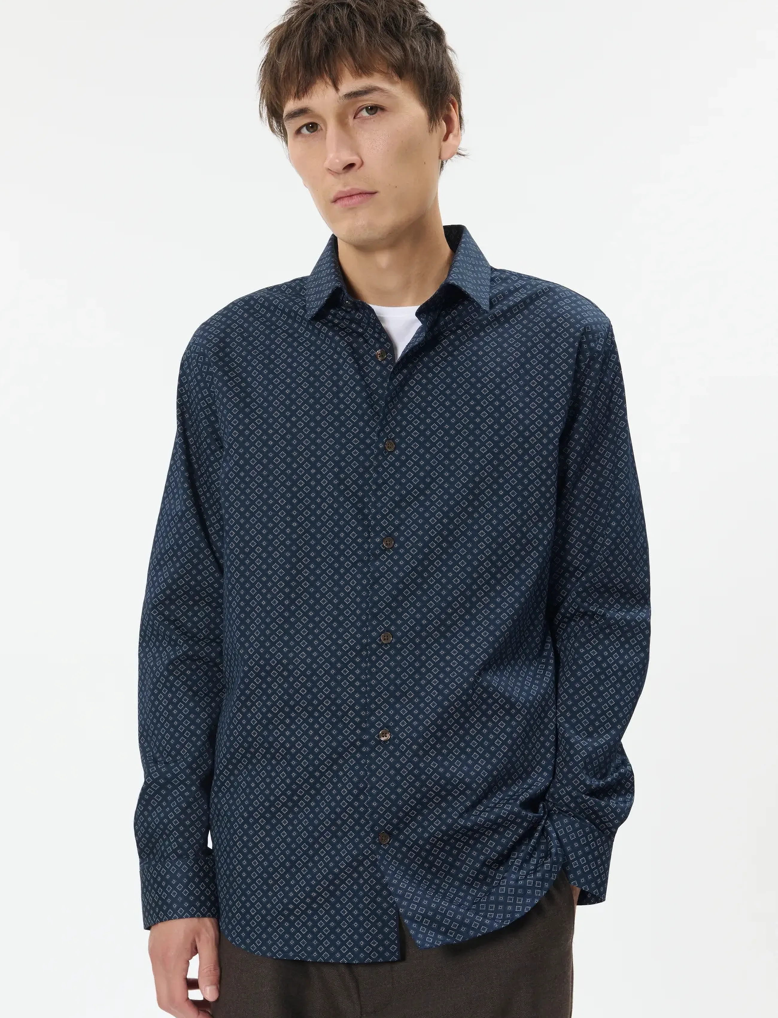 Matinique Matrostol Bn, S, Shirts, Marineblau - Pattern Männerswear