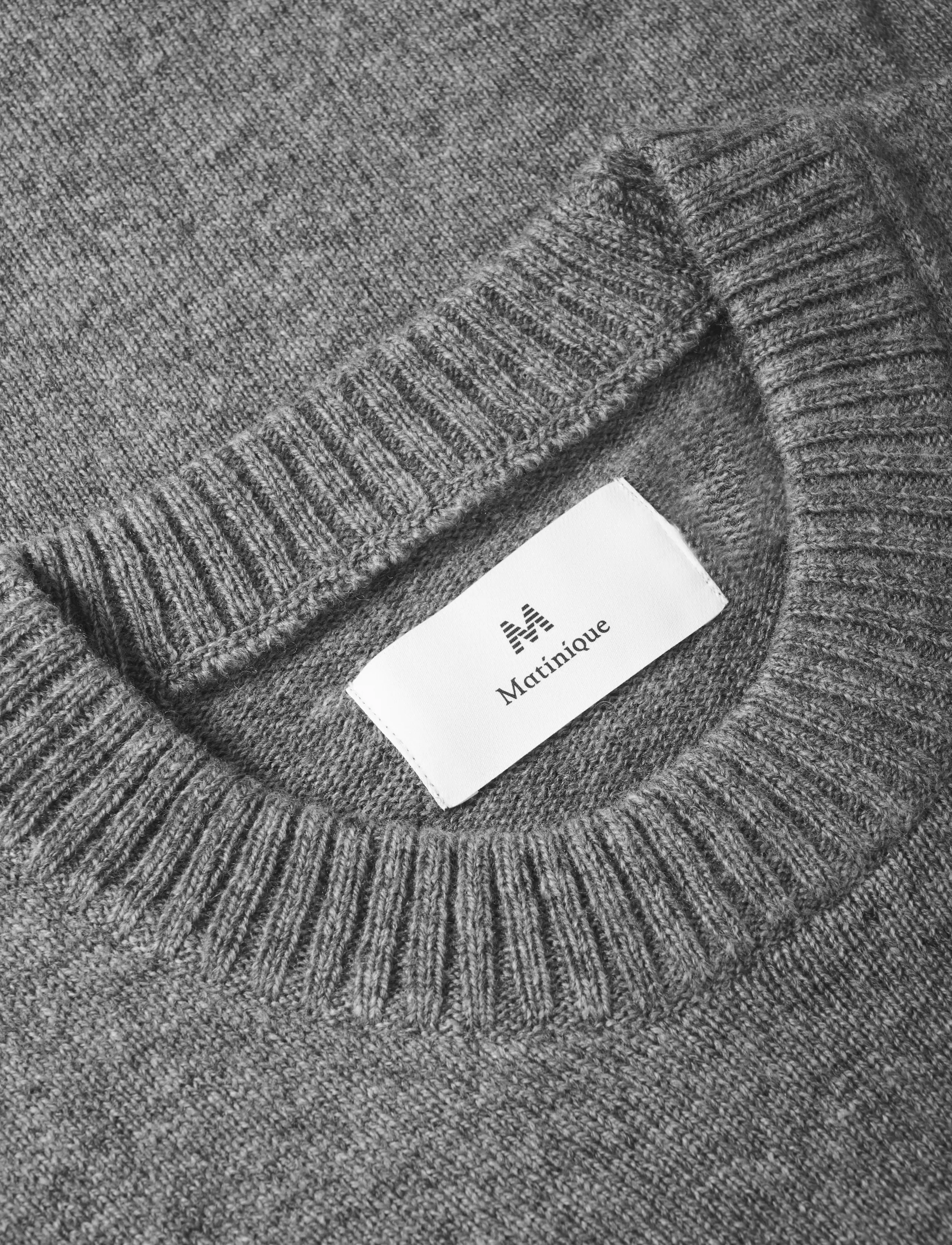 Matinique - MAmaxwell 73 - Ümmarguse kaelusega kudumid - medium grey melange - 5