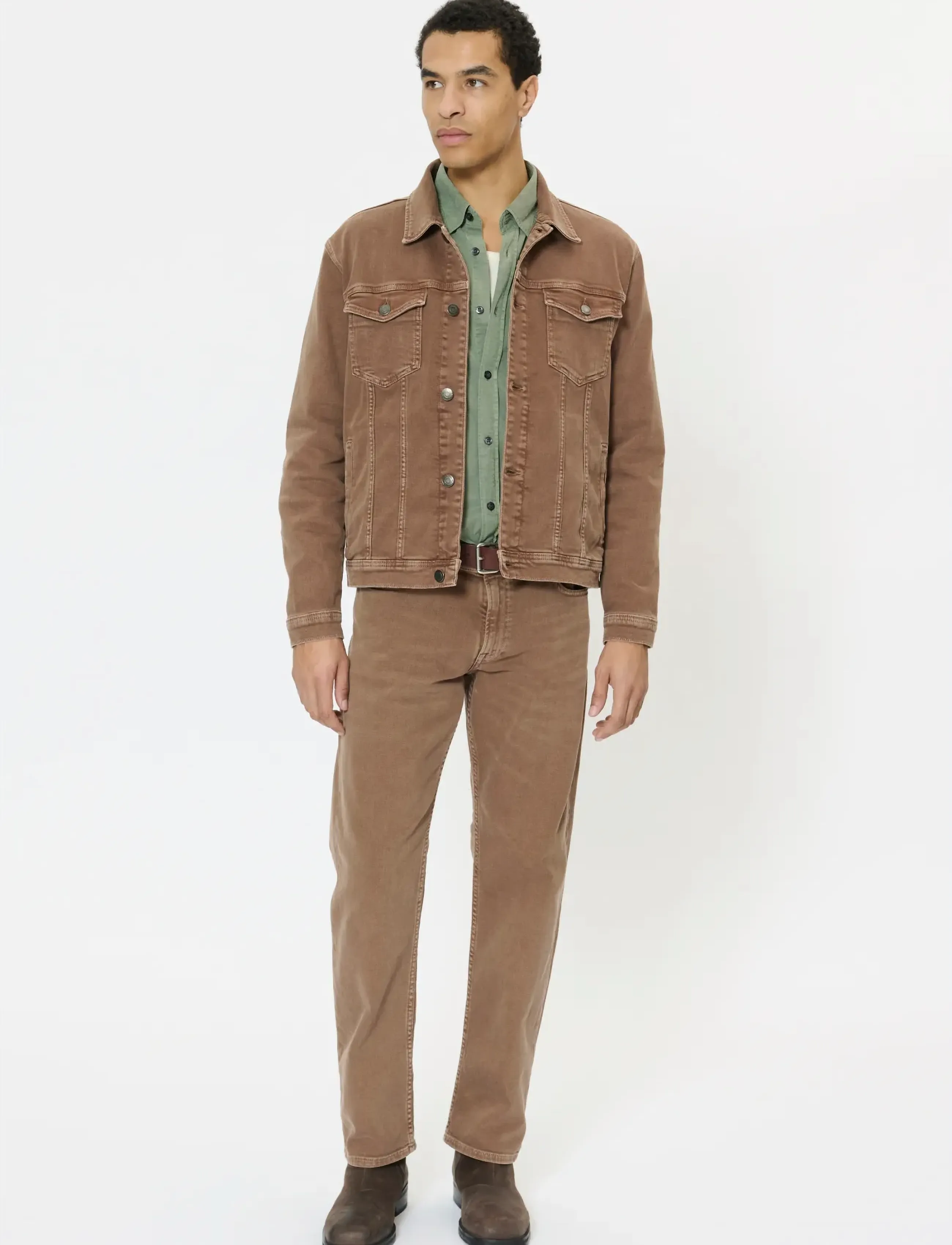 Matinique Mashepard Jacket, L, Brown, Denim > Unlined Denim Jackets, Herre