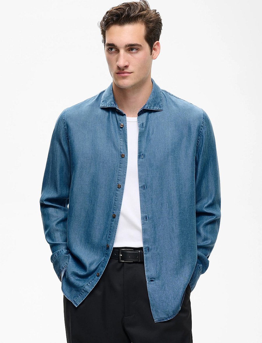 Matinique - MAmarc short - denimskjorter - medium washed denim - 0