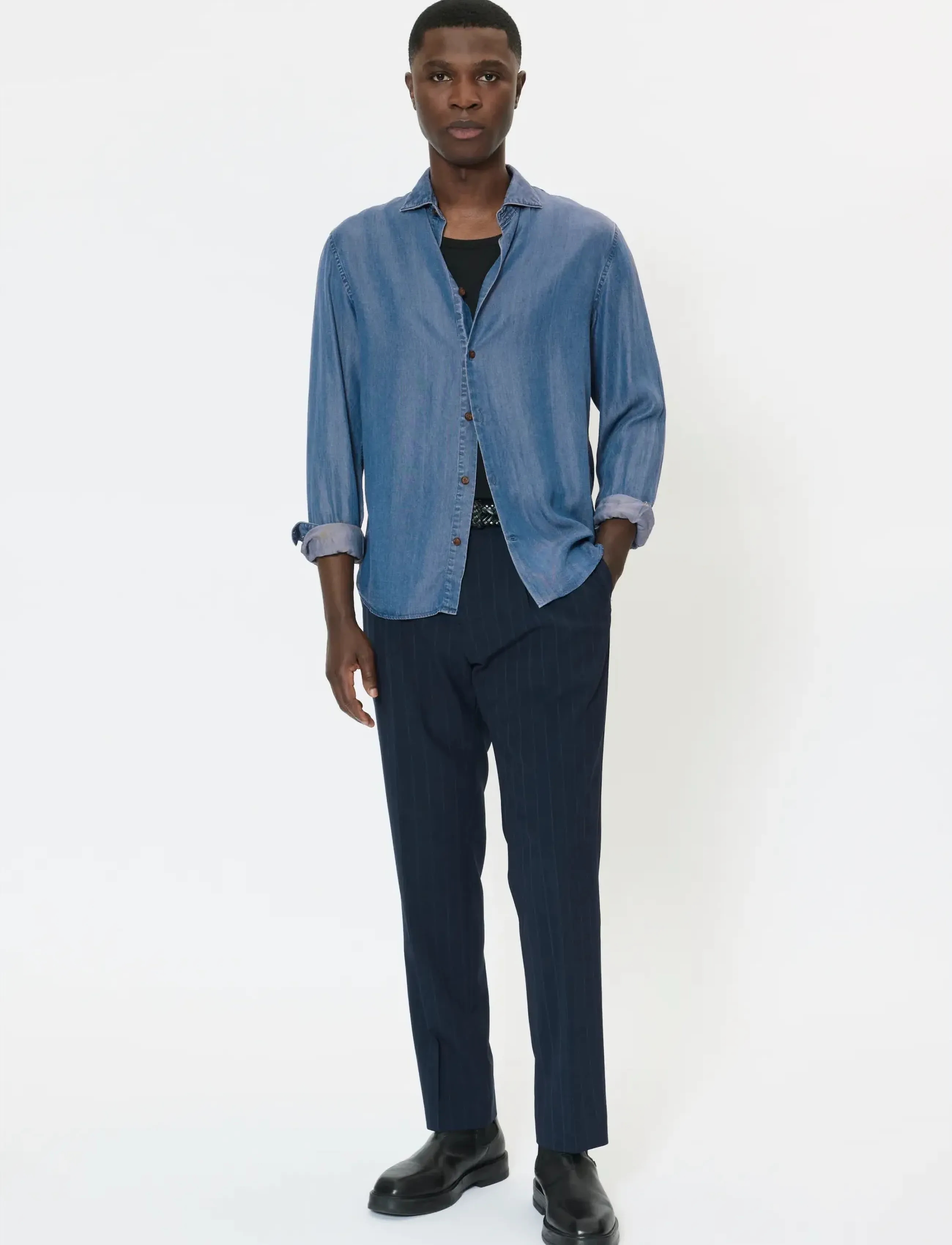 Matinique - MAmarc short - casual shirts - medium washed denim - 2