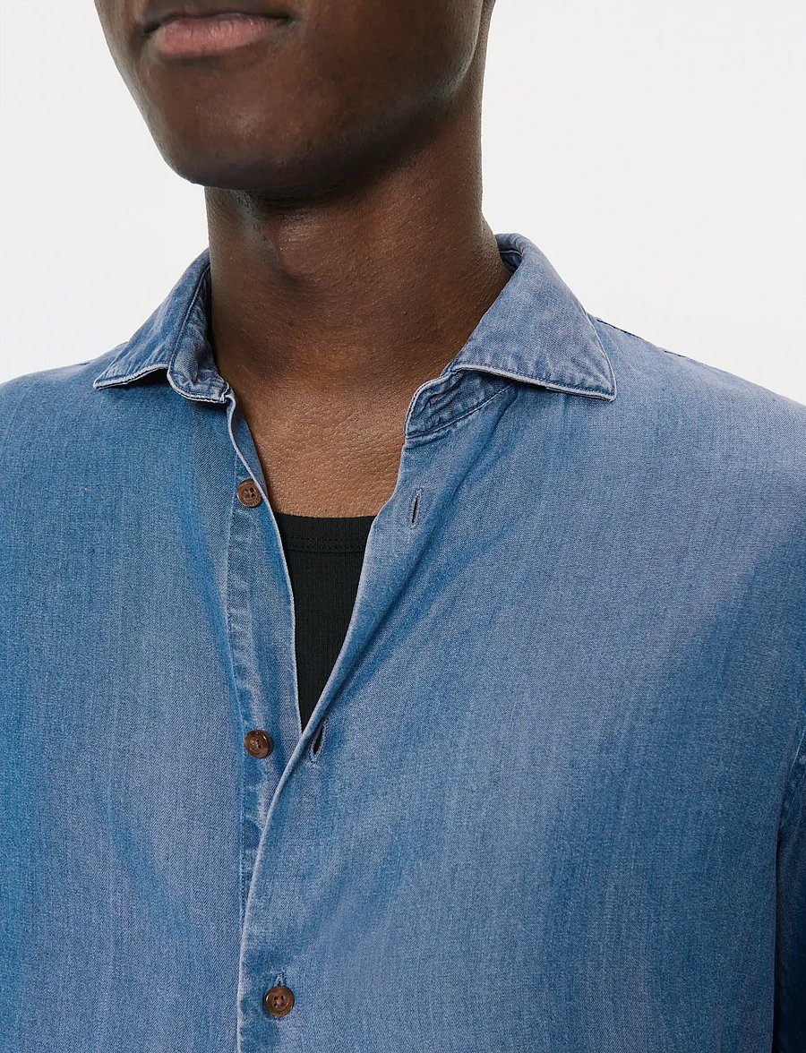 Matinique - MAmarc short - denimskjorter - medium washed denim - 4