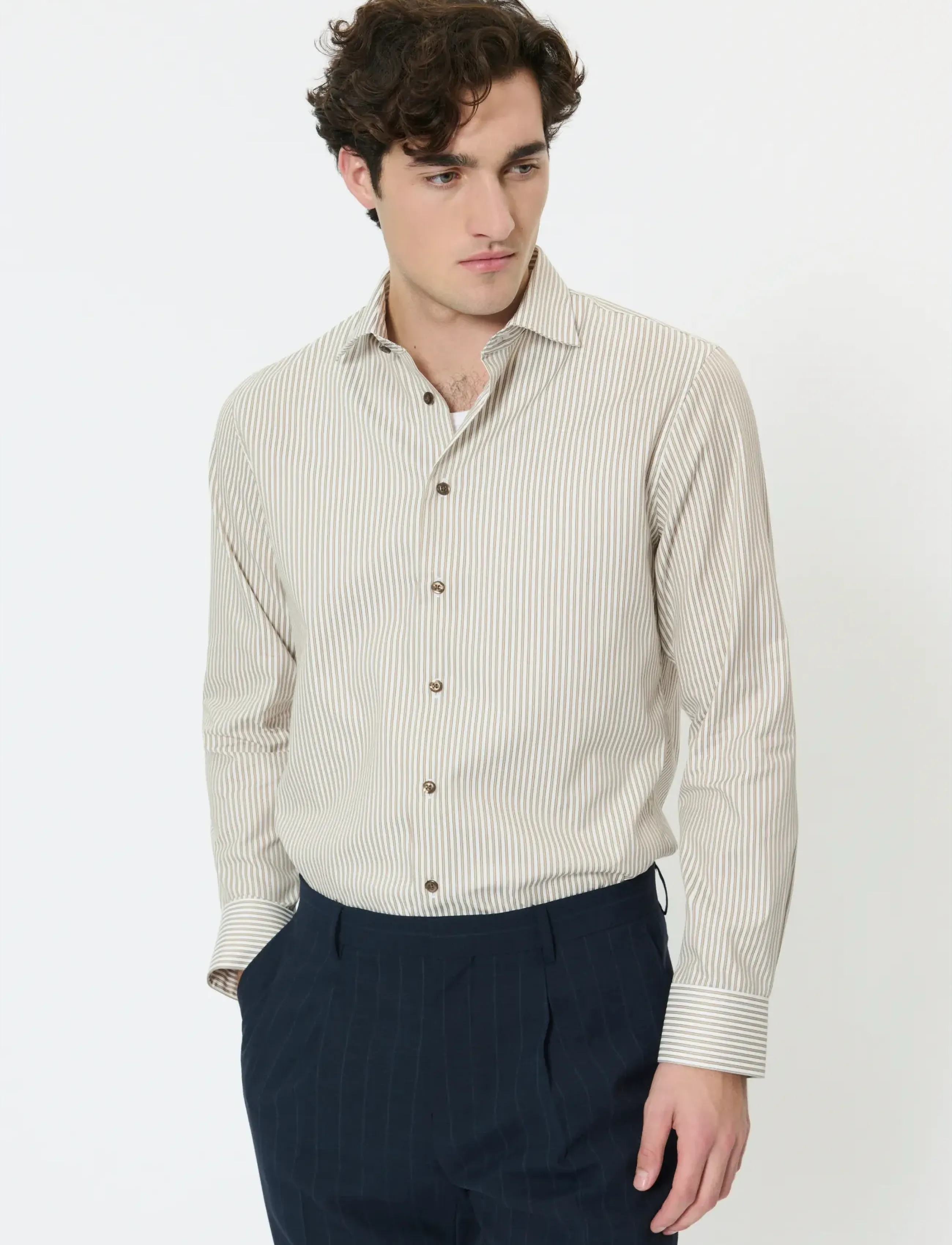 Matinique MAmarc N - Stribede skjorter - CARIBOU / brown