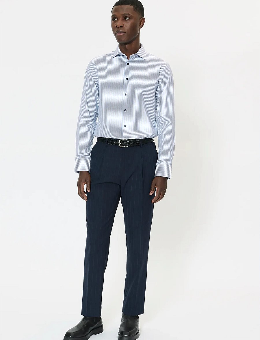 Matinique - MAmarc N - randiga skjortor - chambray blue - 2